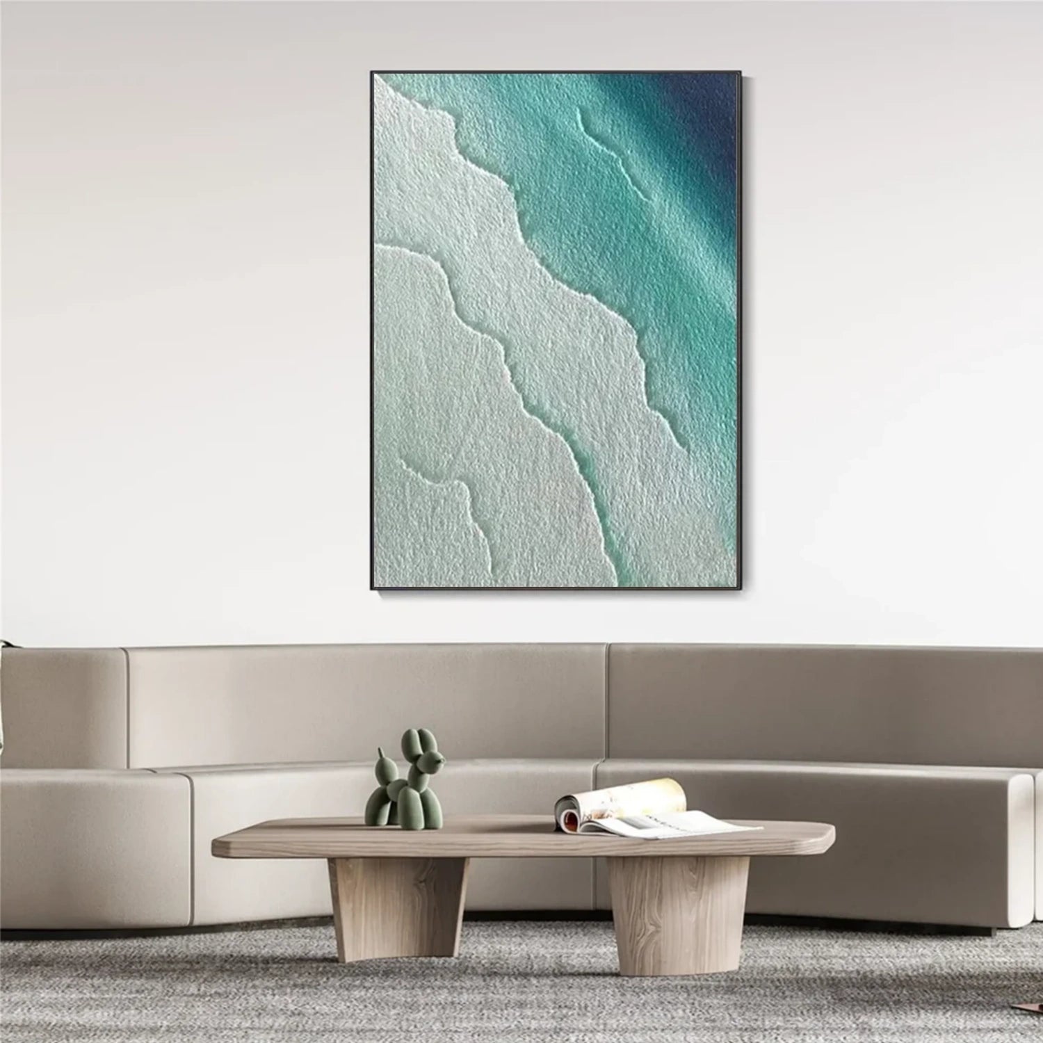Sky And Ocean Abstract Textured Wall Art #SO280