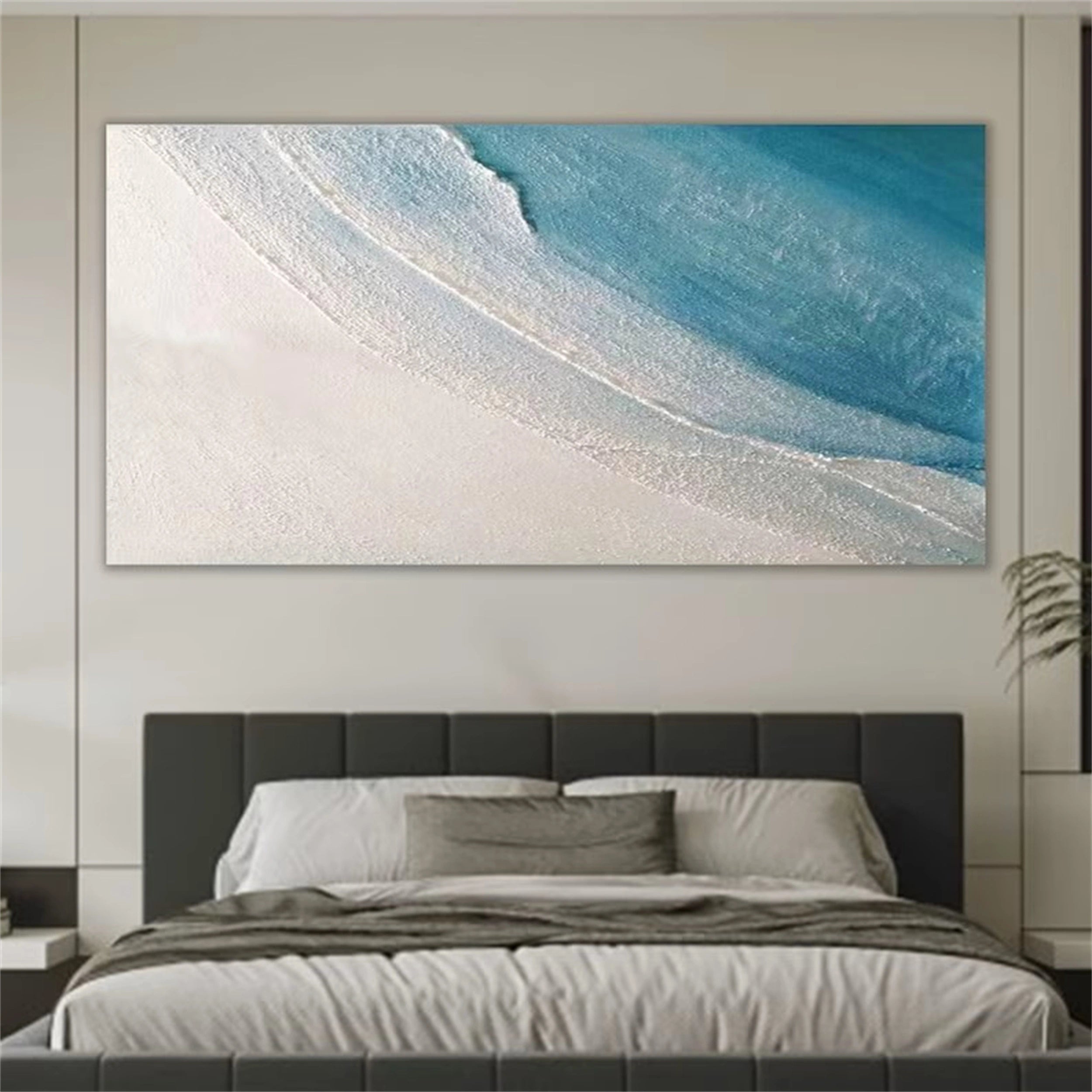 Blue Textured Minimalist Wall Art #BL014