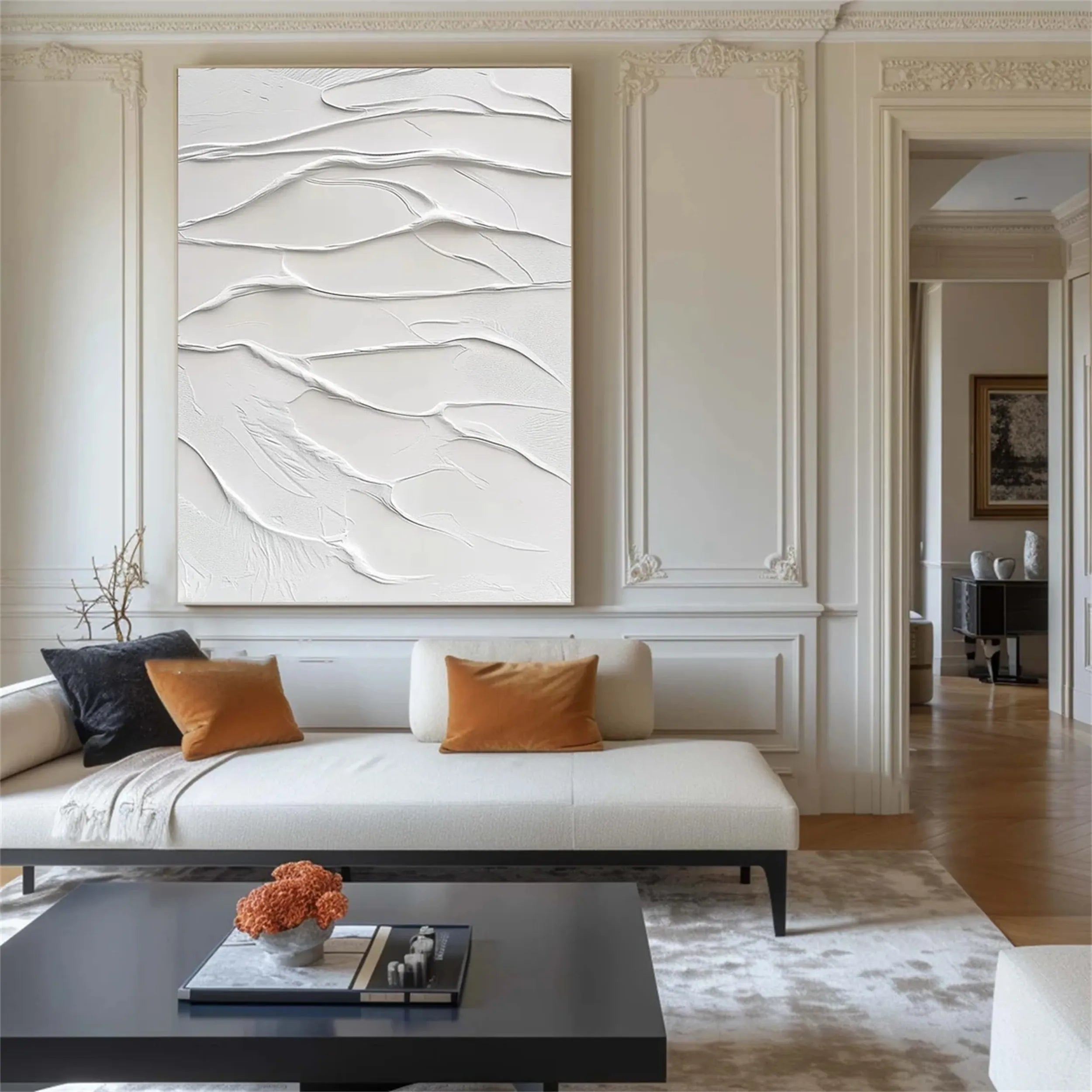 White Textured Minimalist Wall Art #WT093