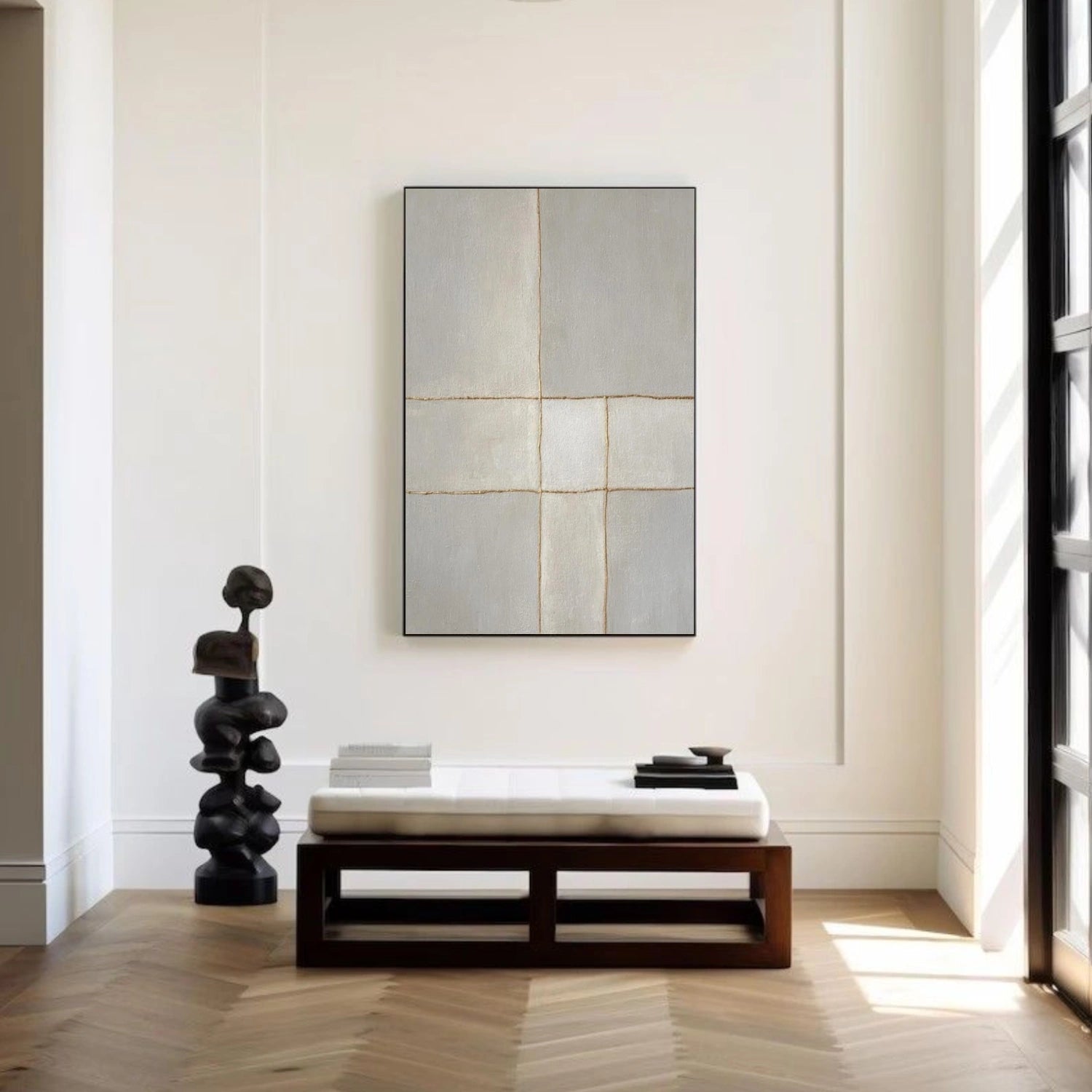 Beige and Grey Textured Minimalist Wall Art #WT248