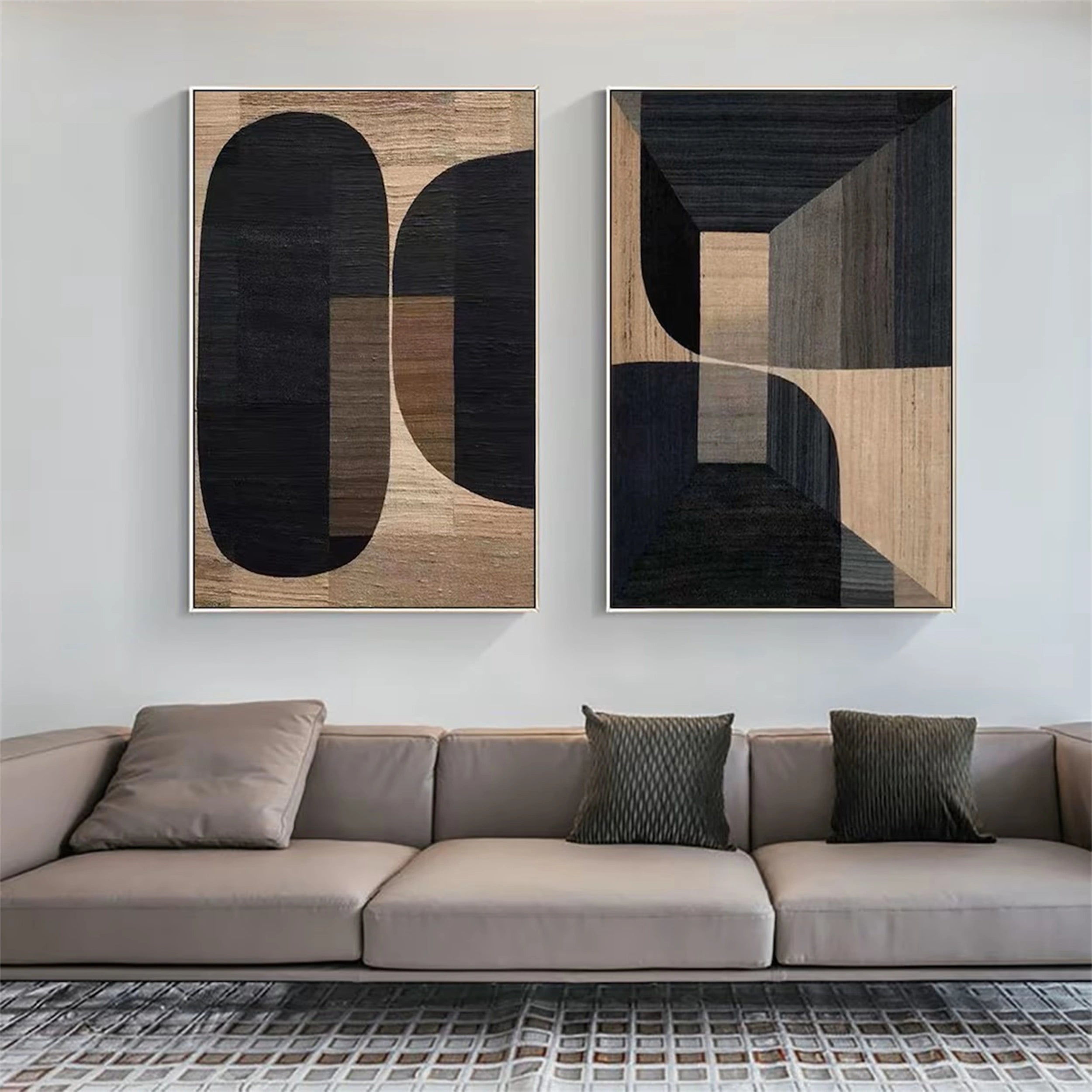 Wabi Sabi Abstract Wall Art Set of 2 #WA135