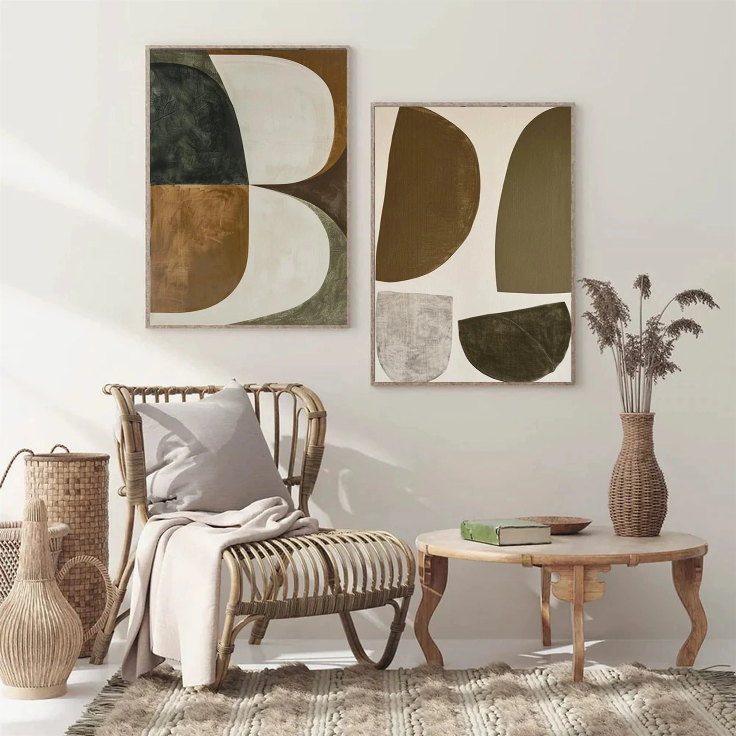 Wabi Sabi Abstract Wall Art Set of 2 #WA039