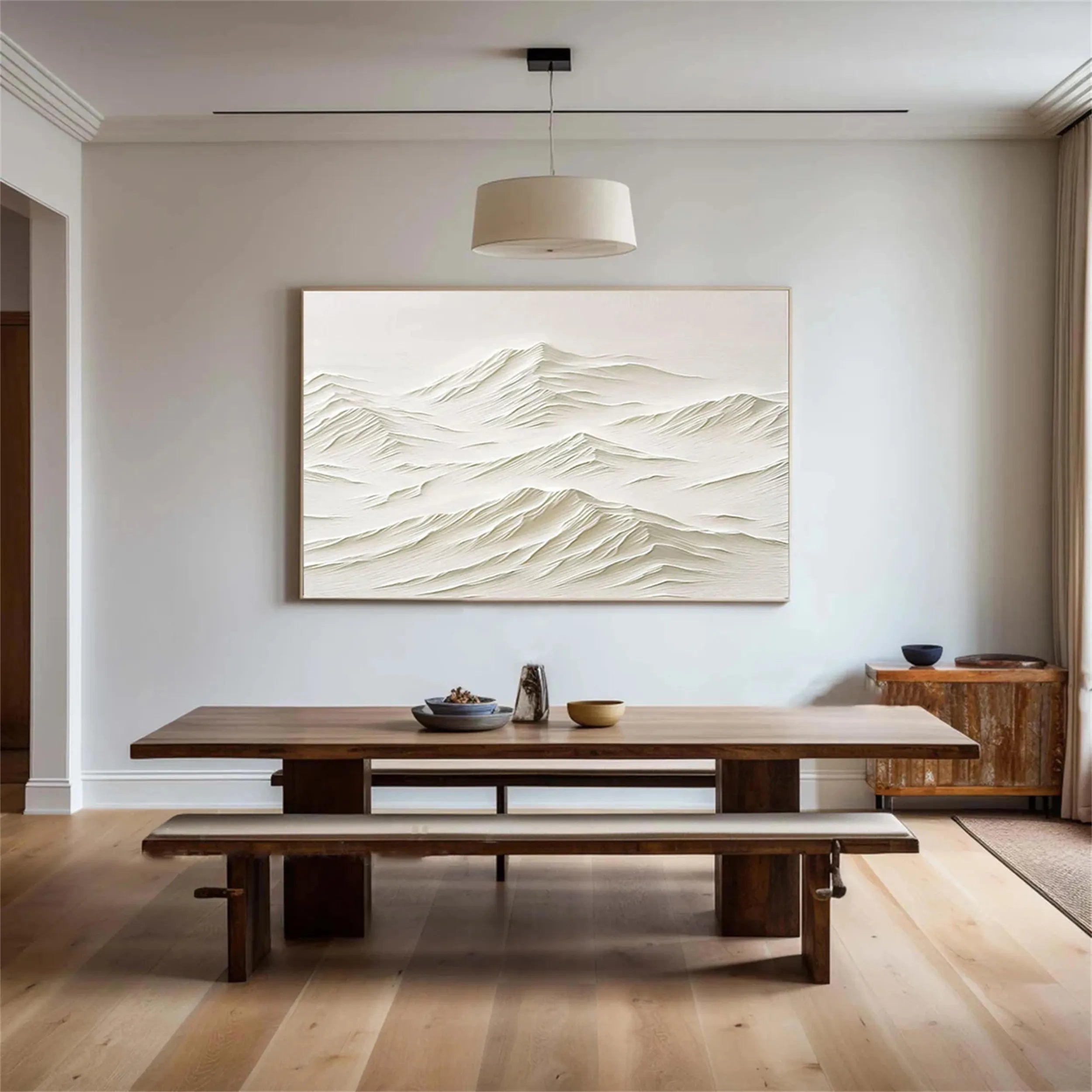 White Textured Minimalist Wall Art #WT131