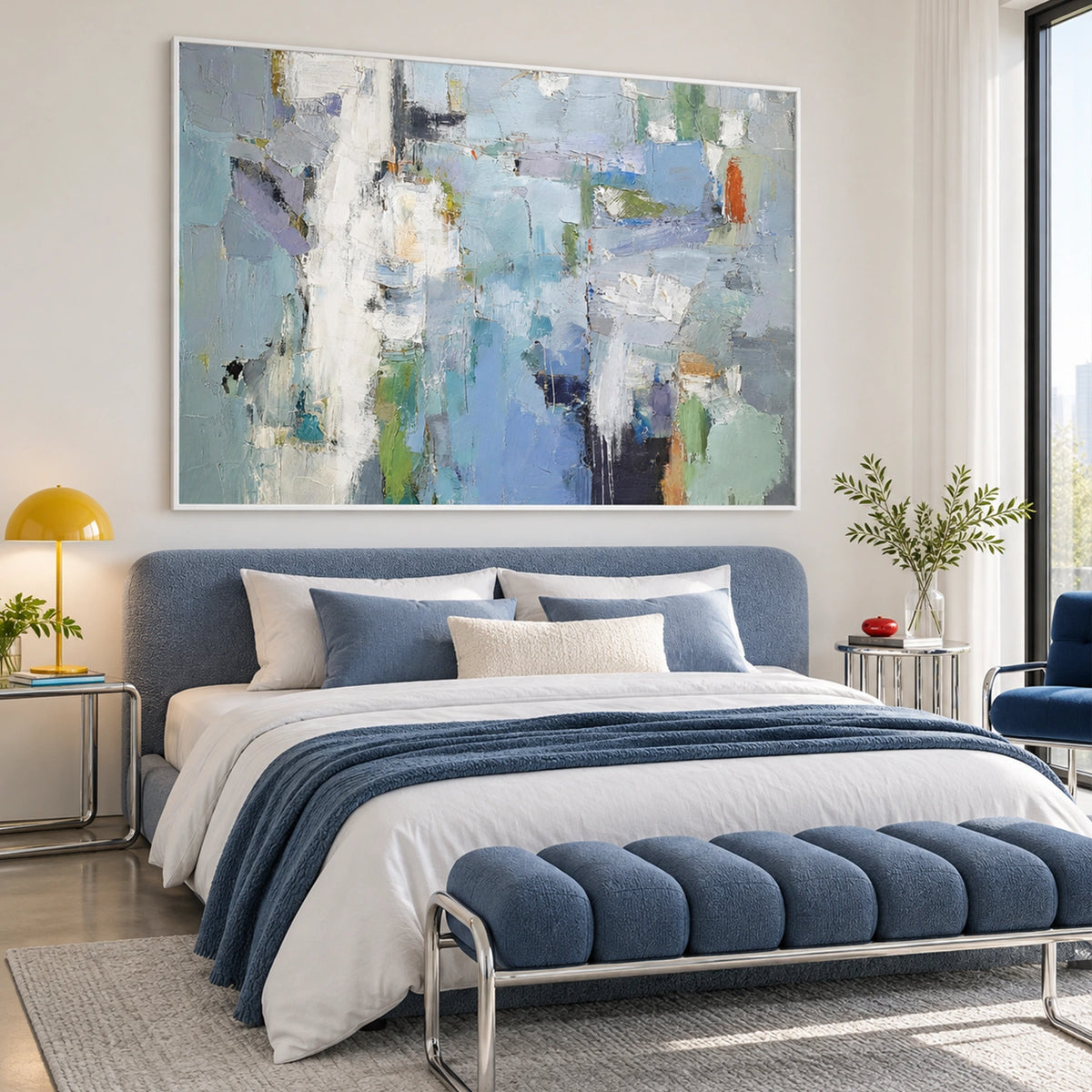 Blue Abstract Wall Art #AW262