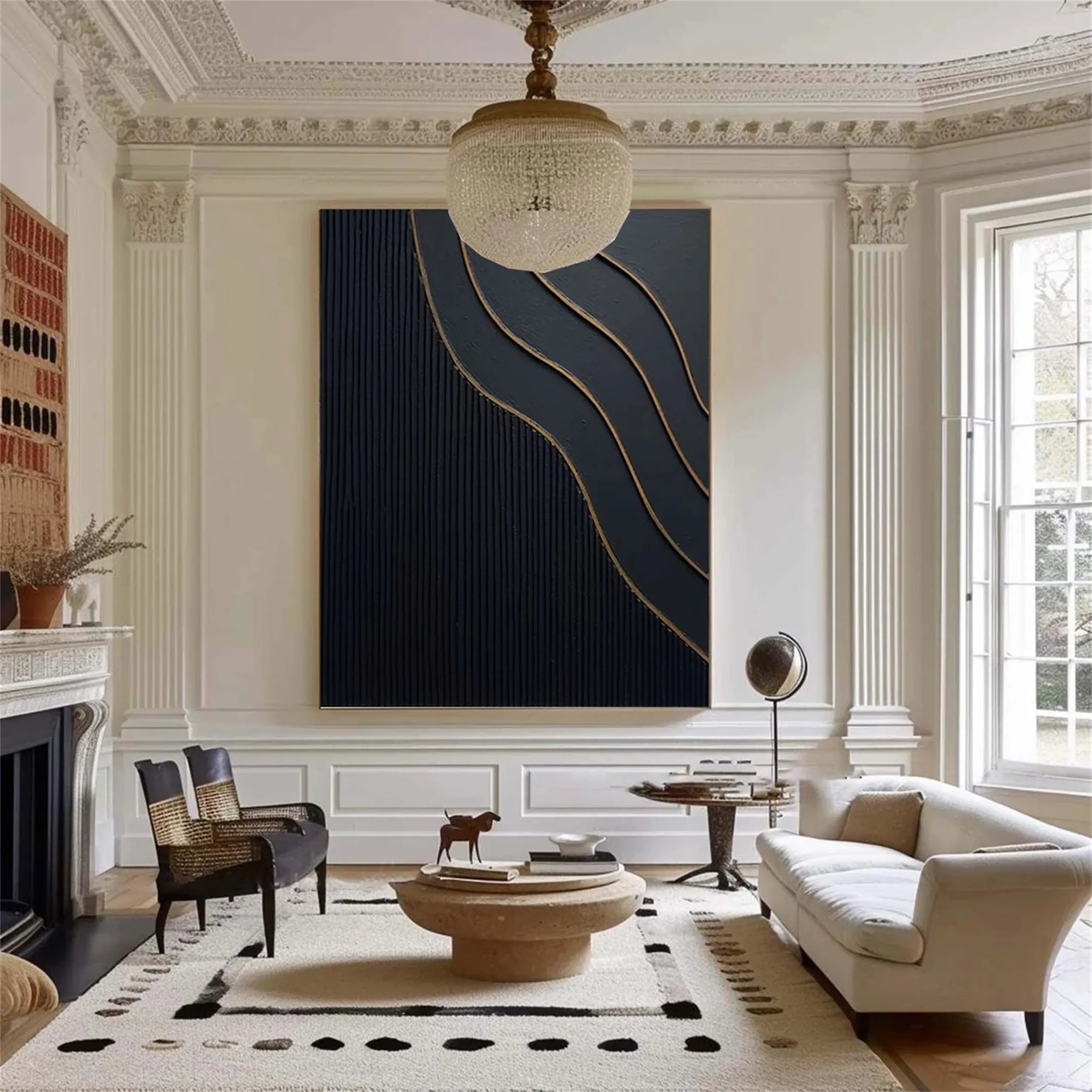 Black Textured Minimalist Wall Art #BT060