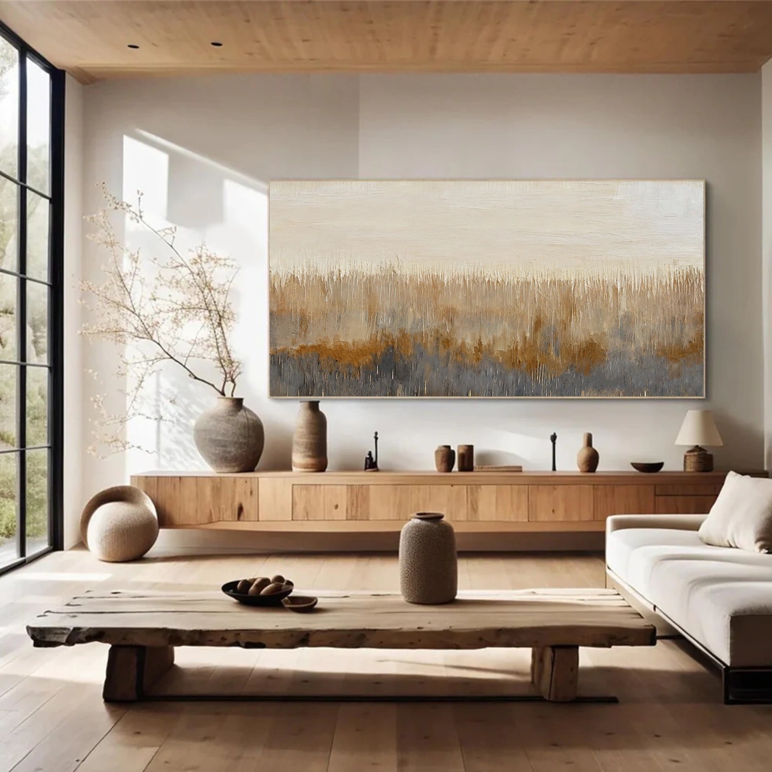 Beige and Brown Abstract Wall Art #AW192