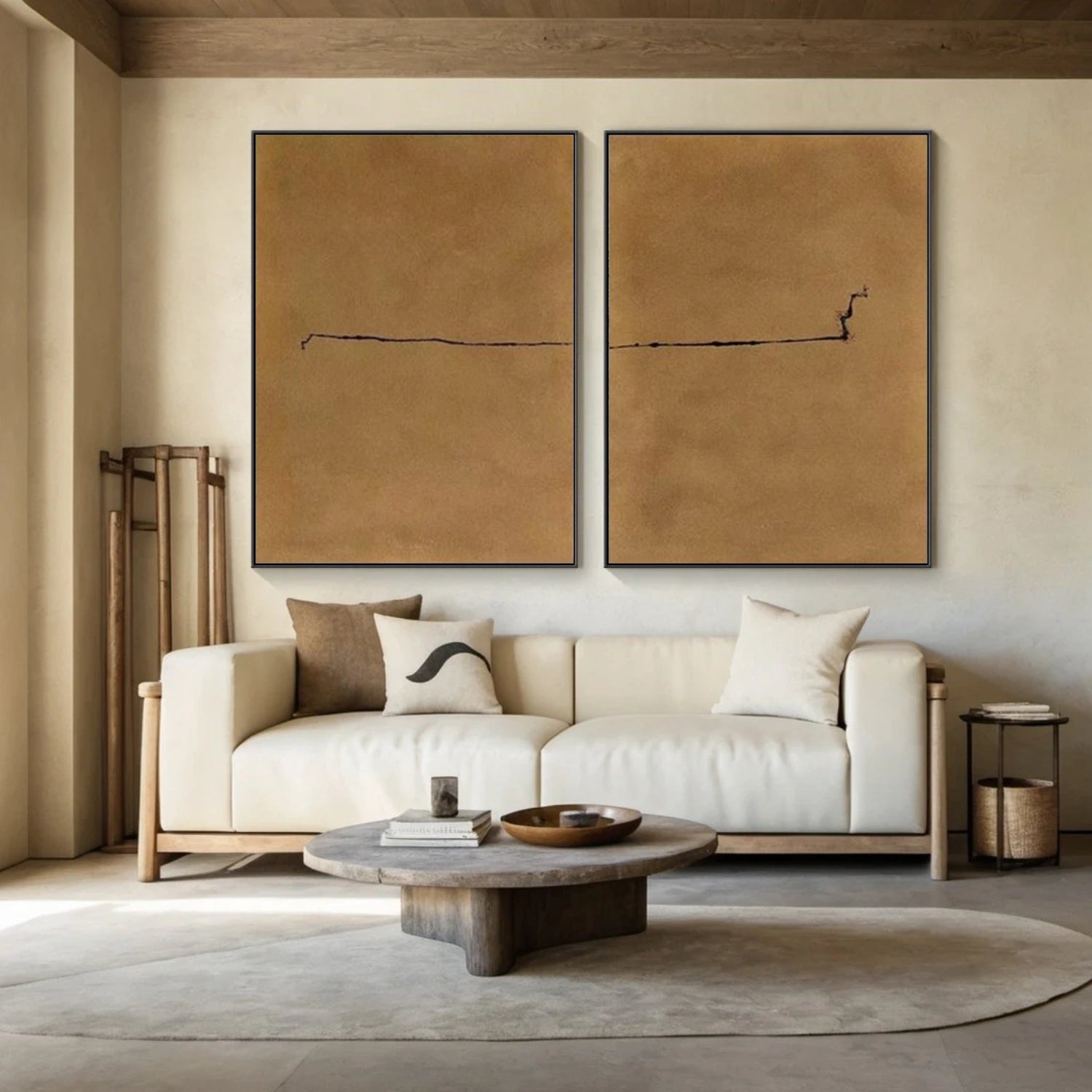 Wabi Sabi Abstract Canvas Art Set of 2 #WA257