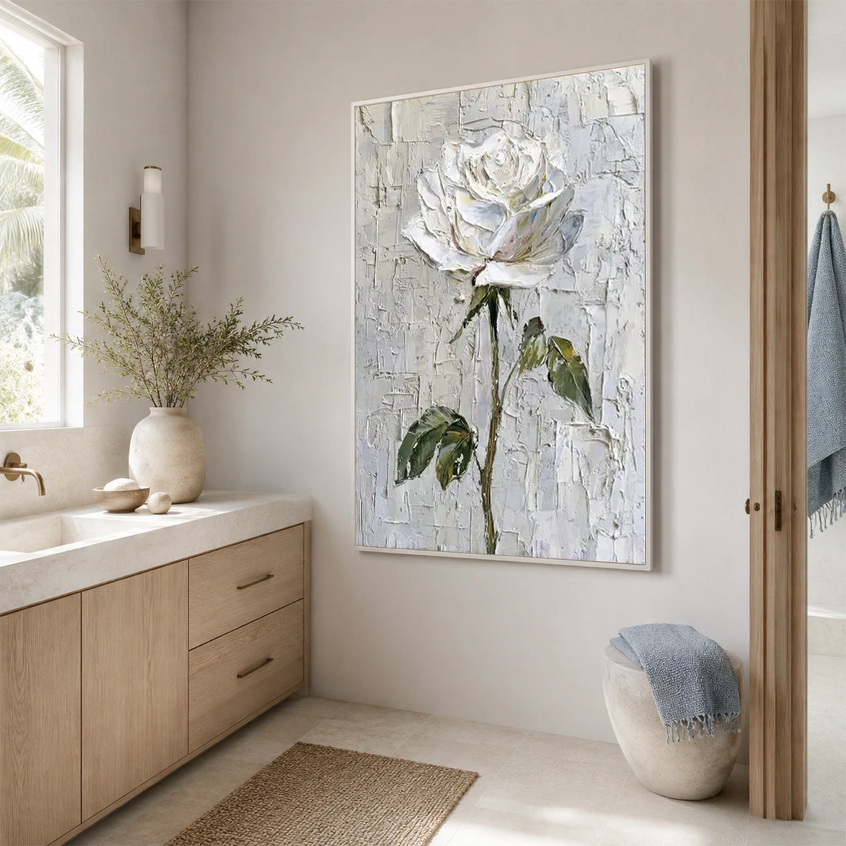 Tree And Flower Abstract Textured Wall Art #TF220