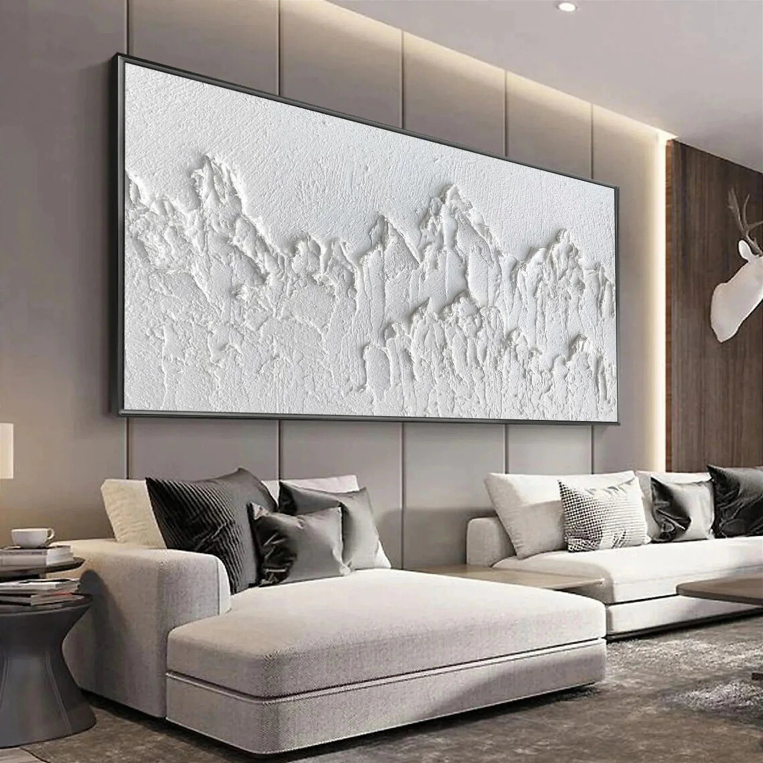 White Textured Minimalist Wall Art #WT097