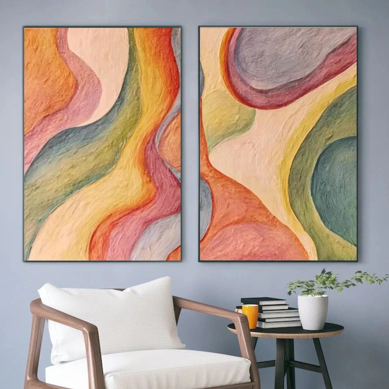 Colorful Abstract Wall Art Set of 2 #AW220