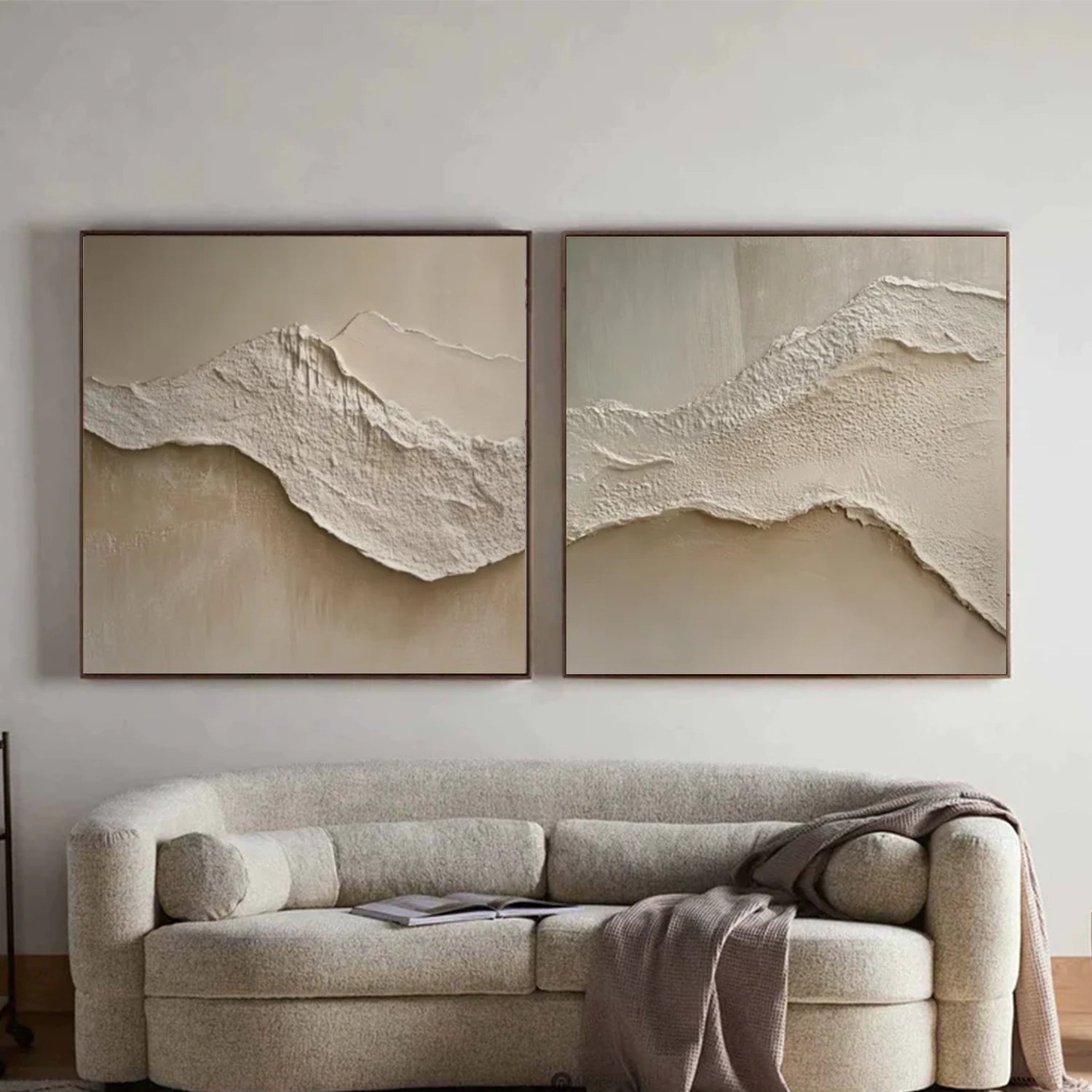 Sky And Ocean Abstract Textured Wall Art Set of 2 #SO333