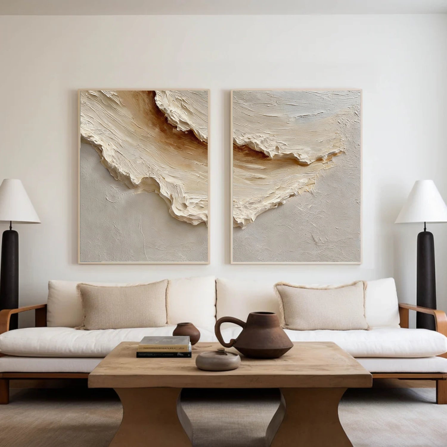 Sky And Ocean Abstract Textured Wall Art Set of 2 #SO371