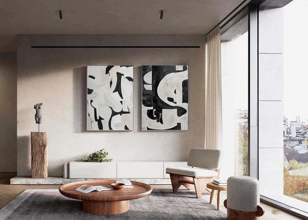Wabi Sabi Abstract Wall Art Set of 2 #WA045