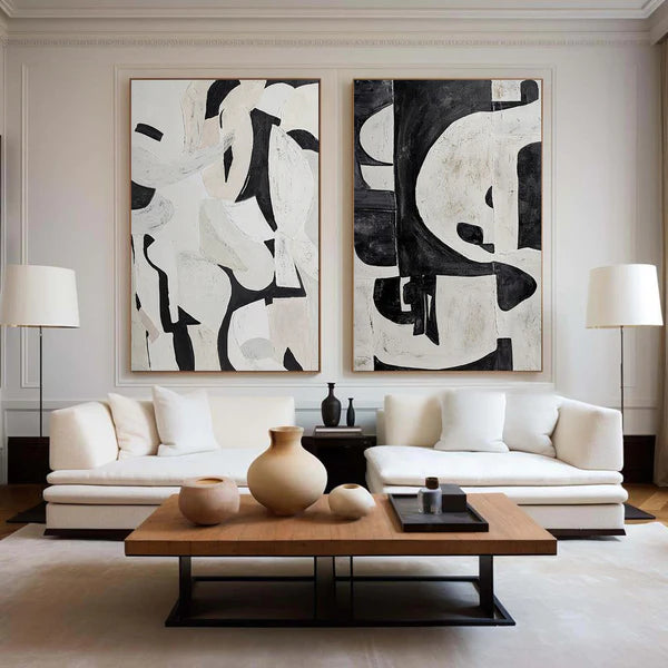 Wabi Sabi Abstract Wall Art Set of 2 #WA045