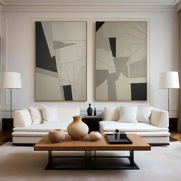 Wabi Sabi Abstract Wall Art Set of 2 #WA043