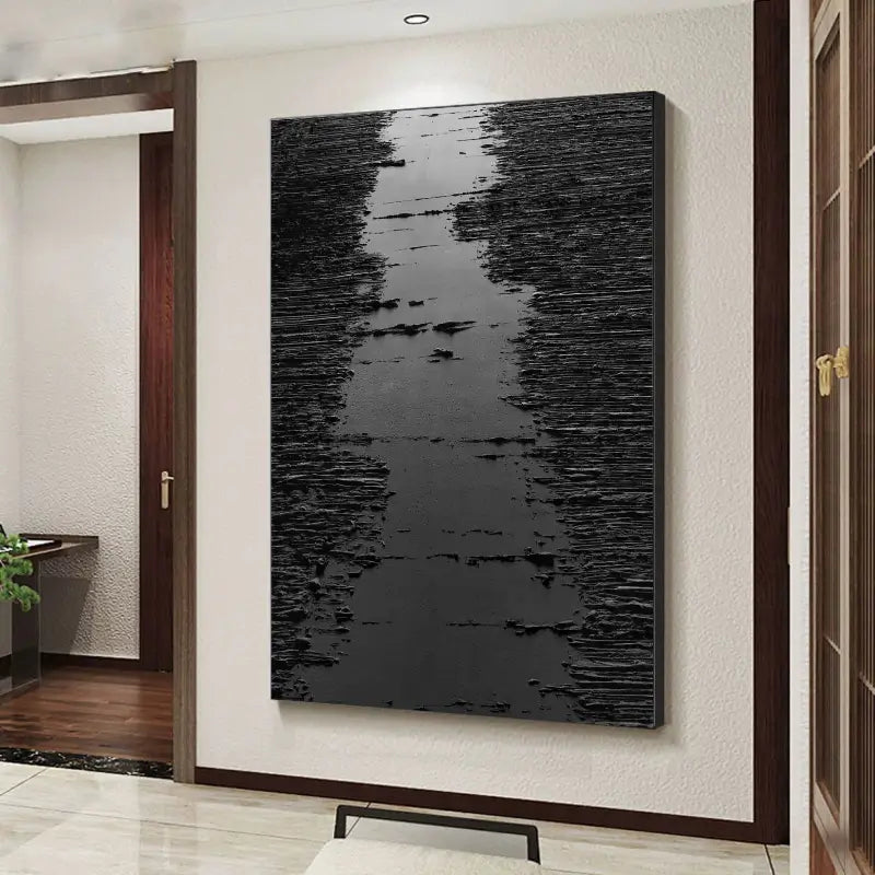 Black Textured Minimalist Wall Art #BT008