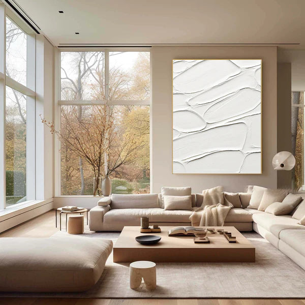 White Textured Minimalist Wall Art #WT047