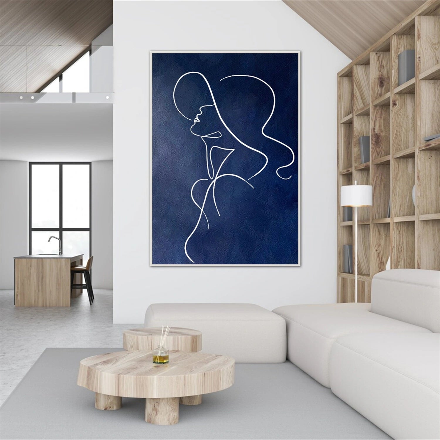 Blue Abstract Portrait Wall Art #WP017