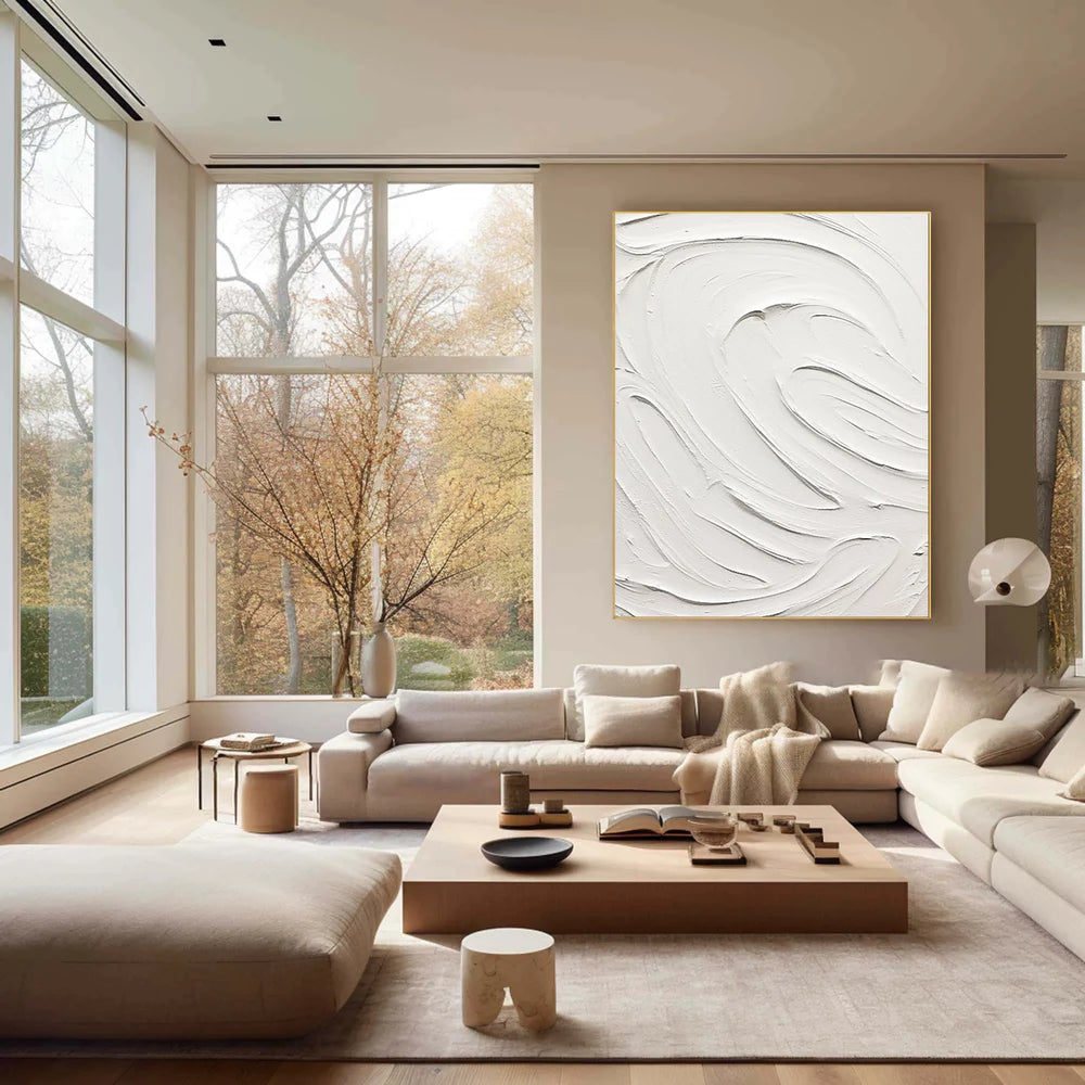 White Textured Minimalist Wall Art #WT026