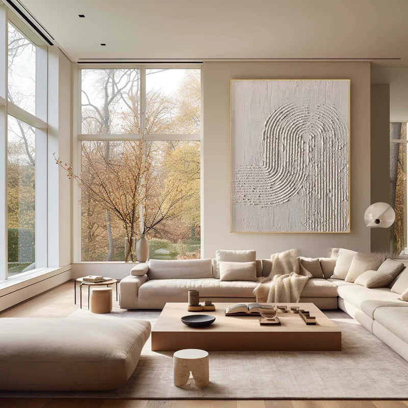 Beige & Brown Textured Minimalist Wall Art #BM012