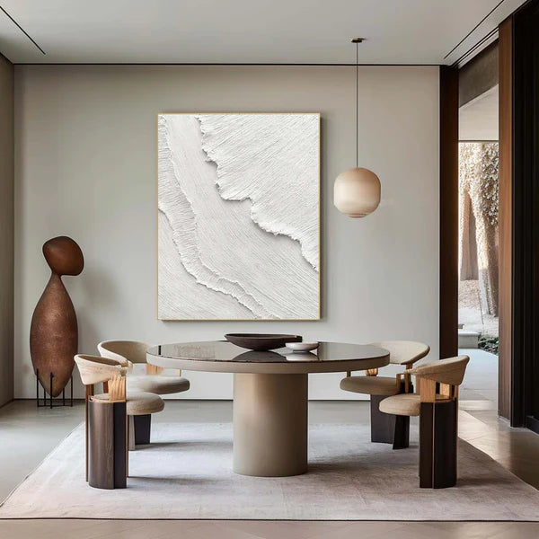 White Textured Minimalist Wall Art #WT044