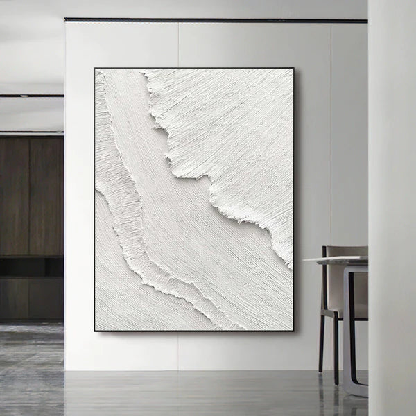 White Textured Minimalist Wall Art #WT044