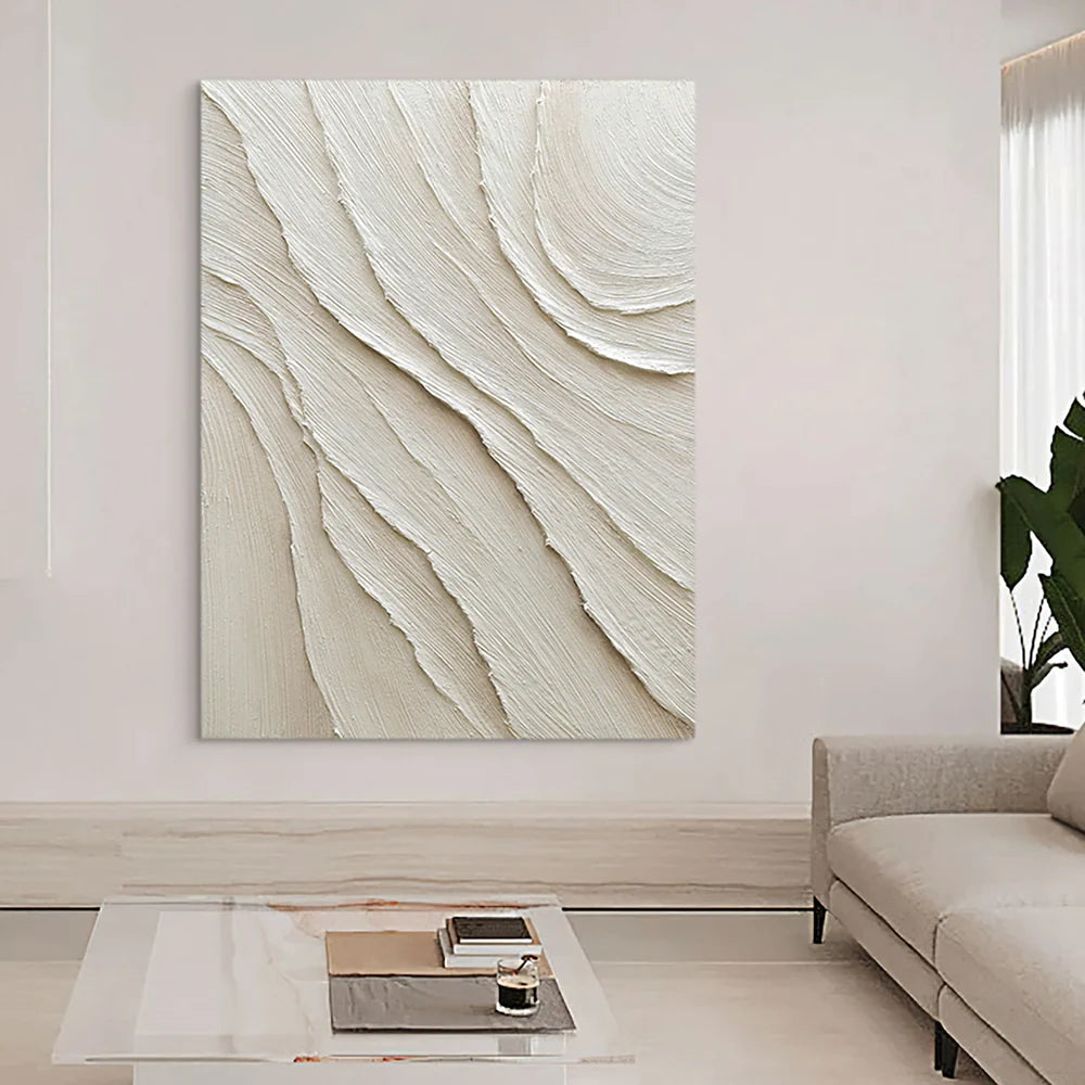 White Textured Minimalist Wall Art #WT031