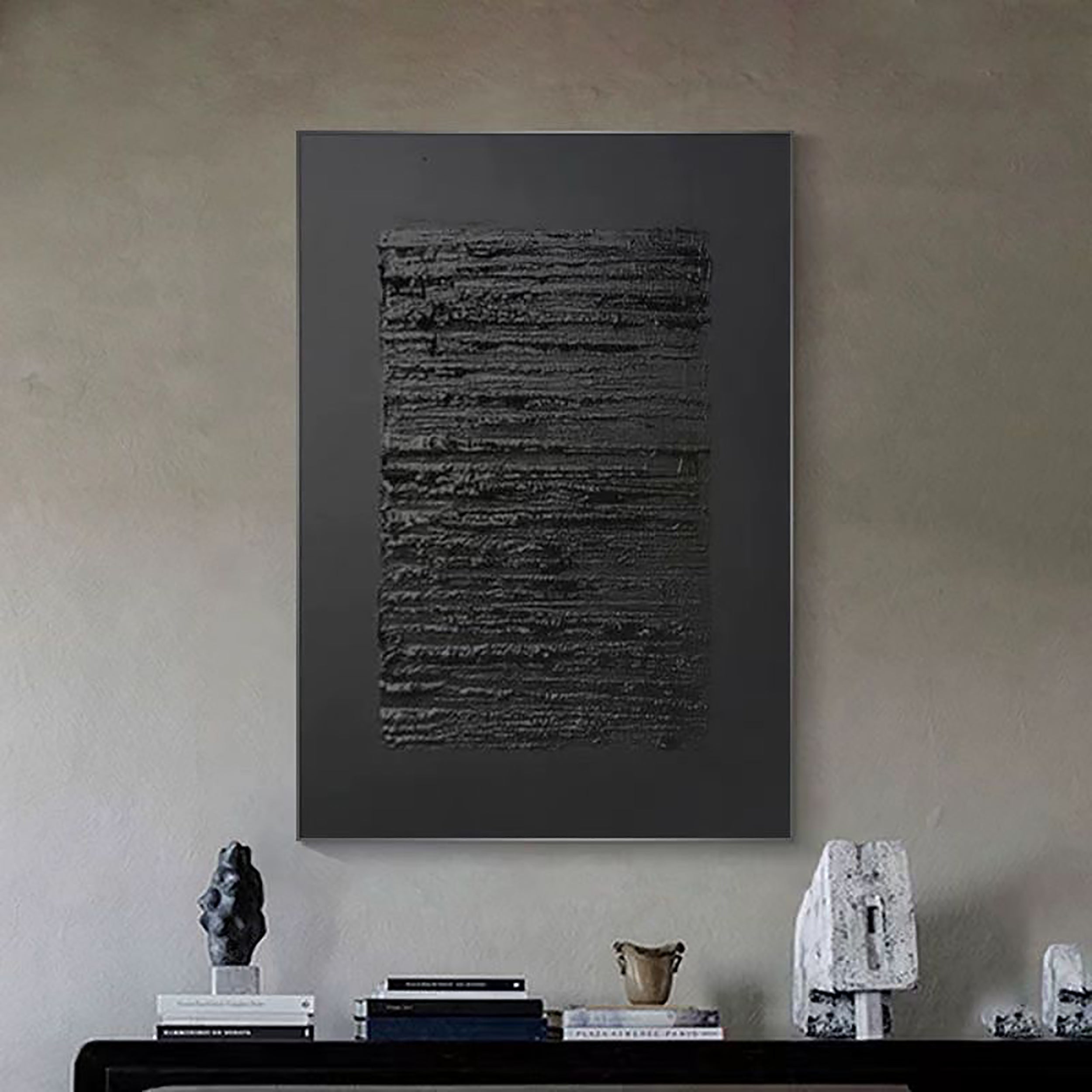 Black Textured Minimalist Wall Art #BT029