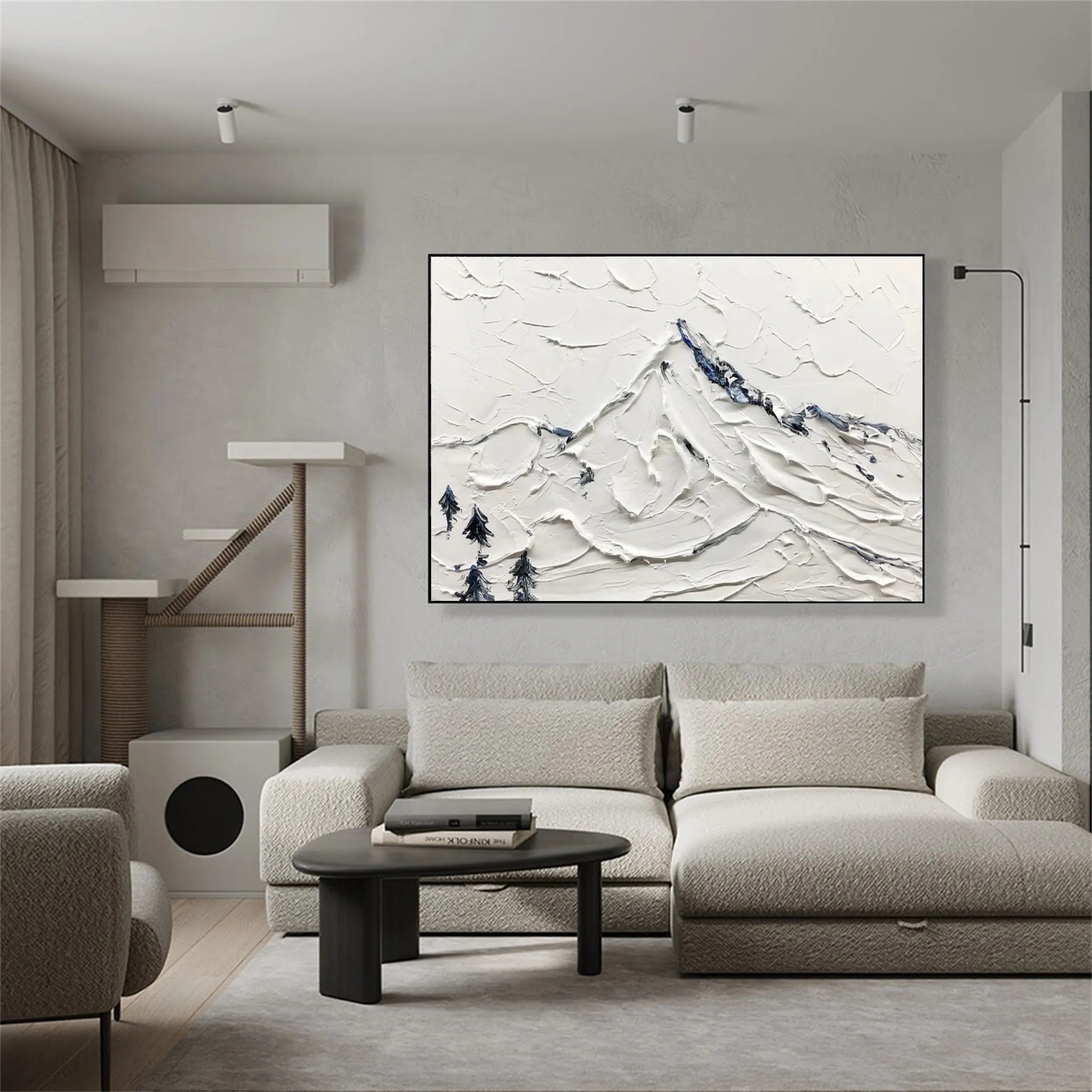 White Textured Minimalist Wall Art #WT115