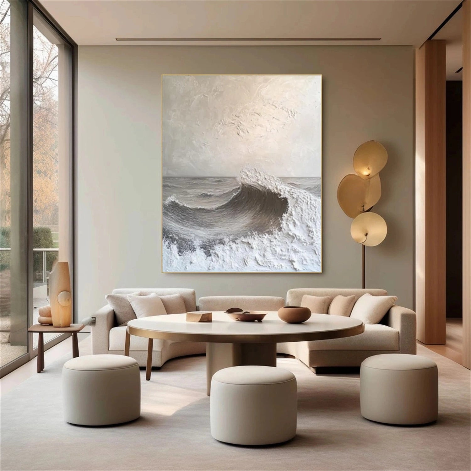 Sky And Ocean Abstract Textured Wall Art #SO317