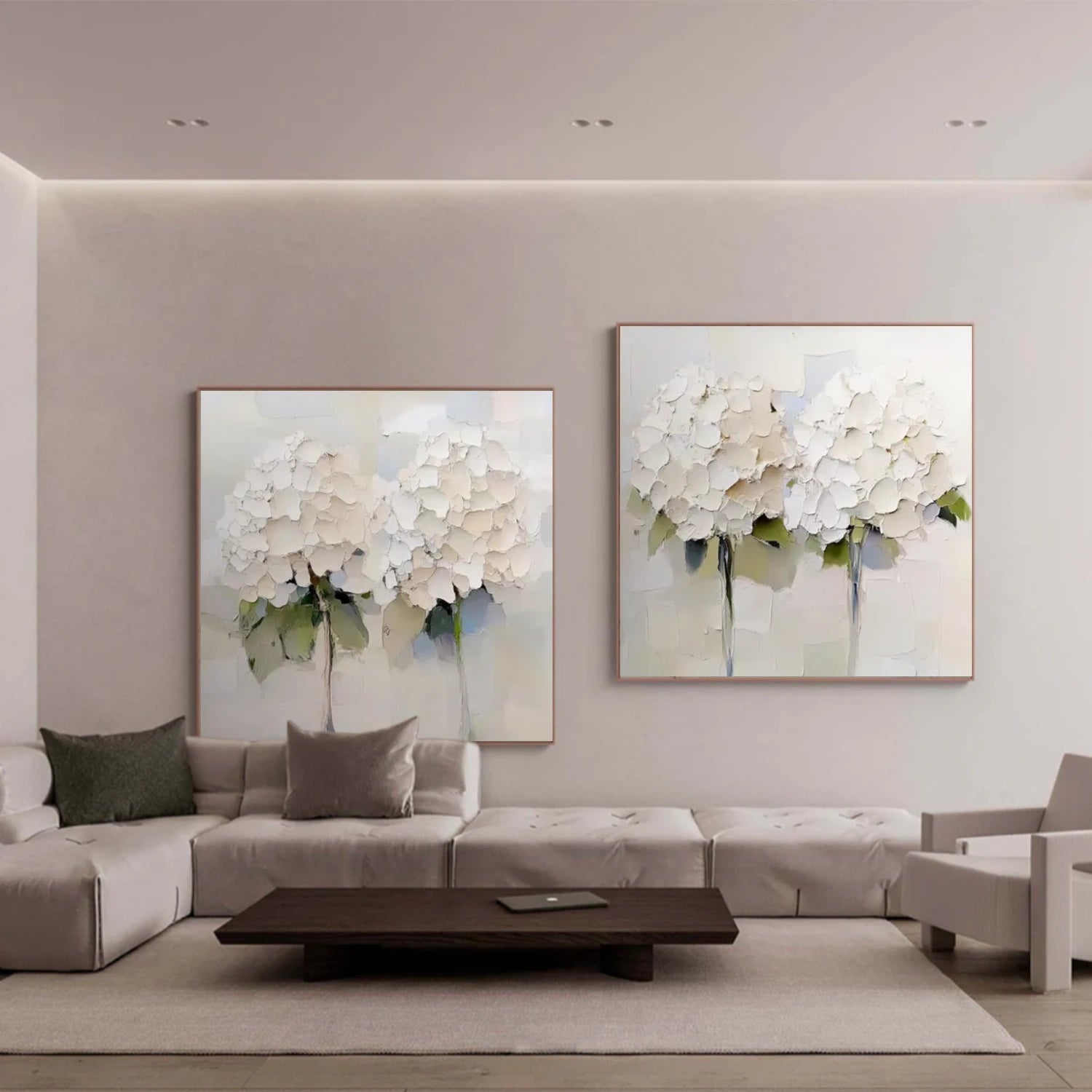 Tree And Flower Abstract Textured Wall Art Set of 2 #TF134