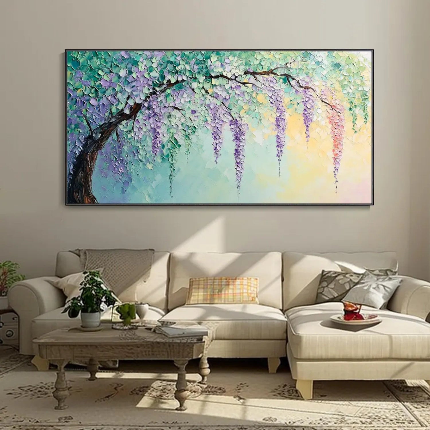 Colorful Tree And Flower Painting #TF084