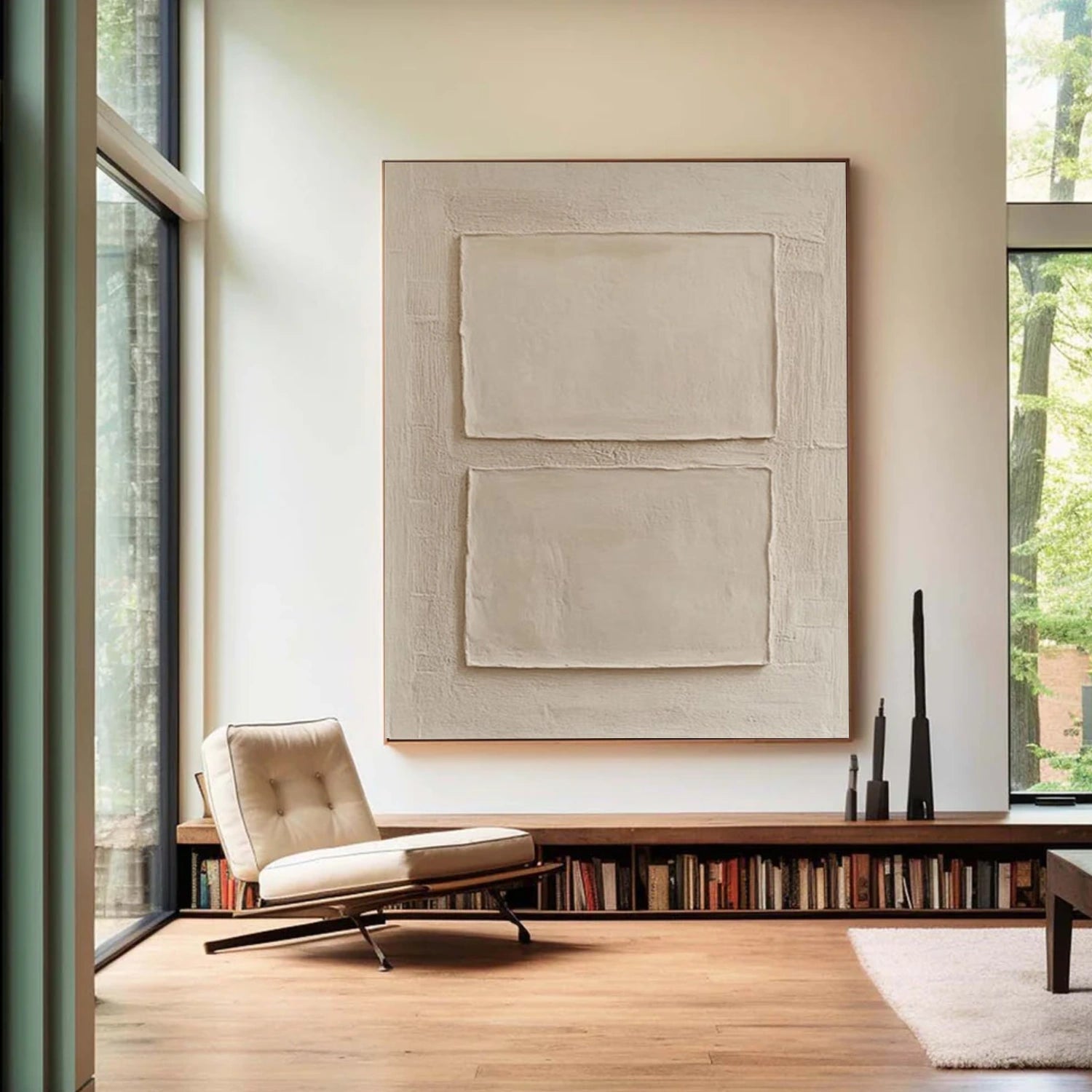 White Textured Minimalist Wall Art #WT235