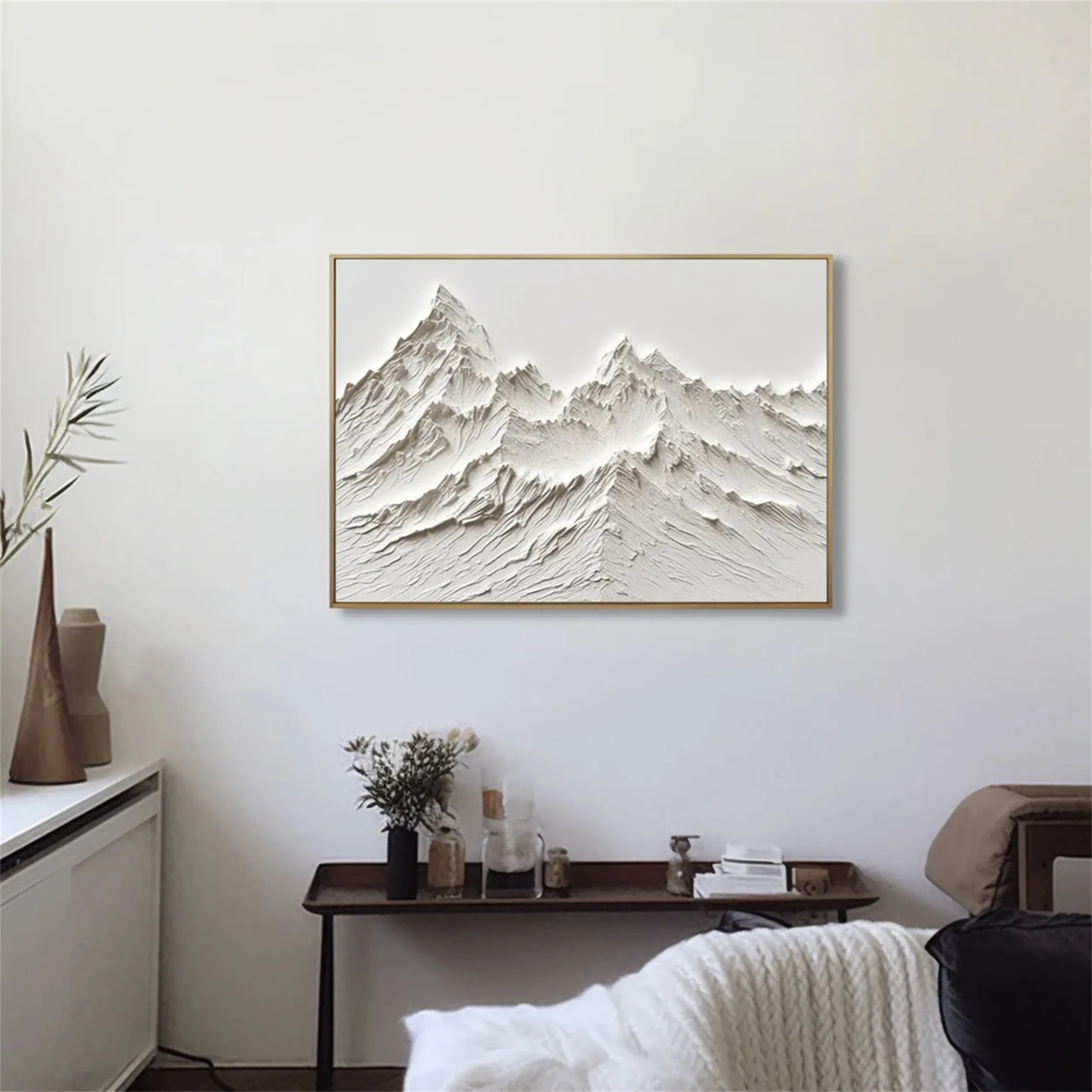 White Textured Minimalist Wall Art #WT117