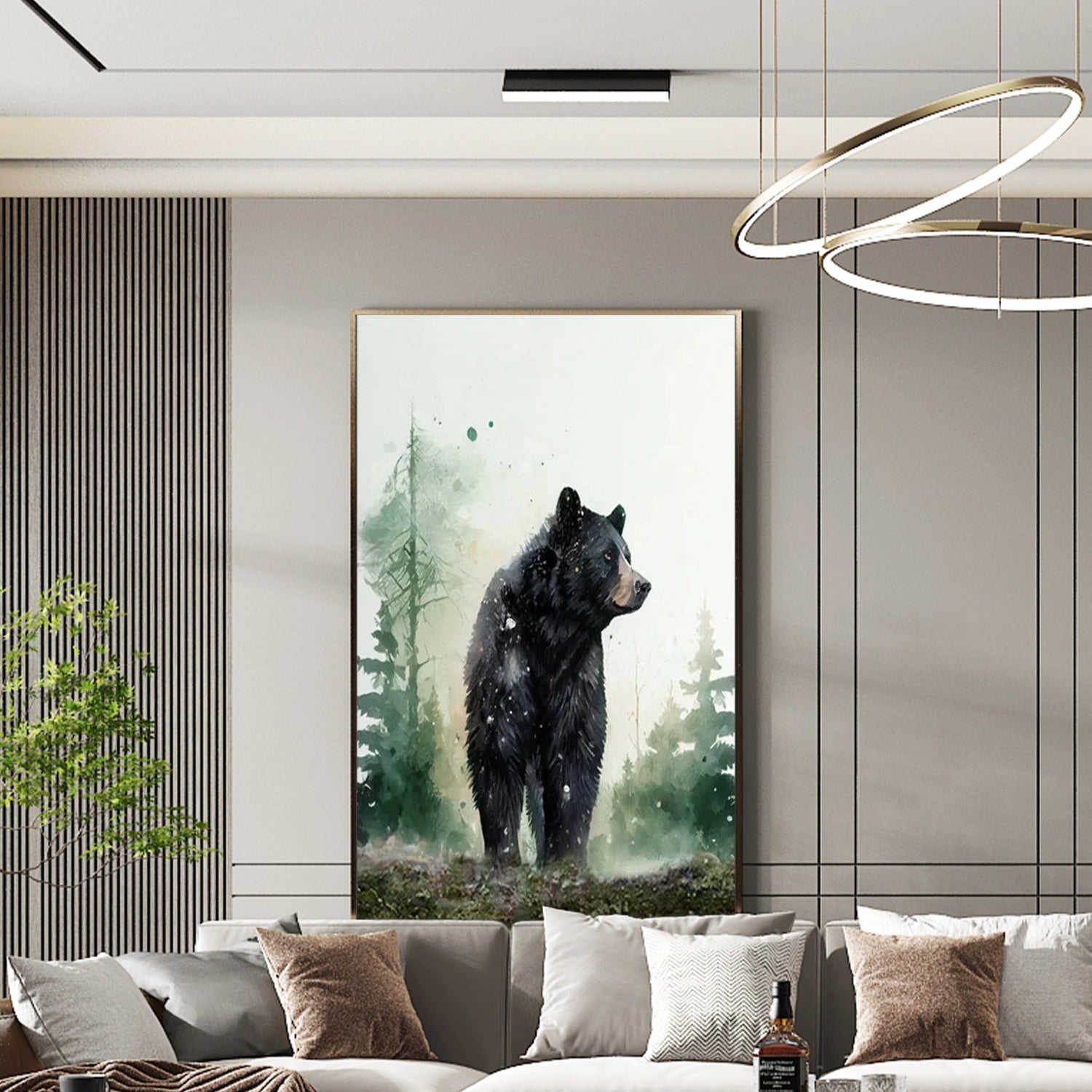 Abstract Animal Art Ursus thibetanus Wall Art #AT040