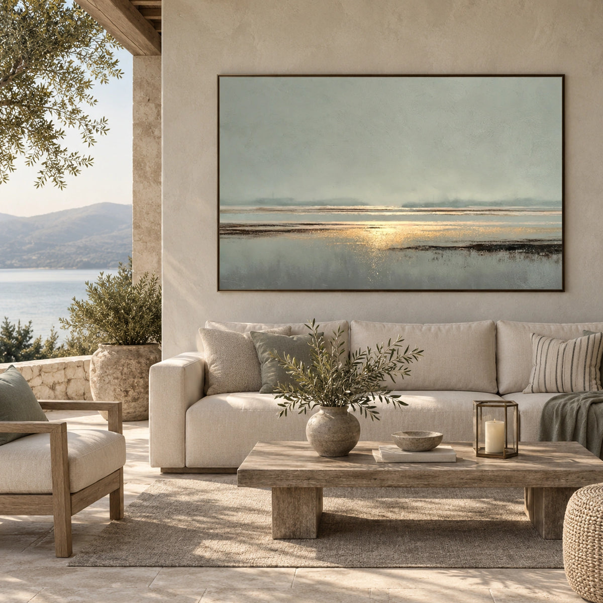 Sky And Ocean Abstract Wall Art #SO457