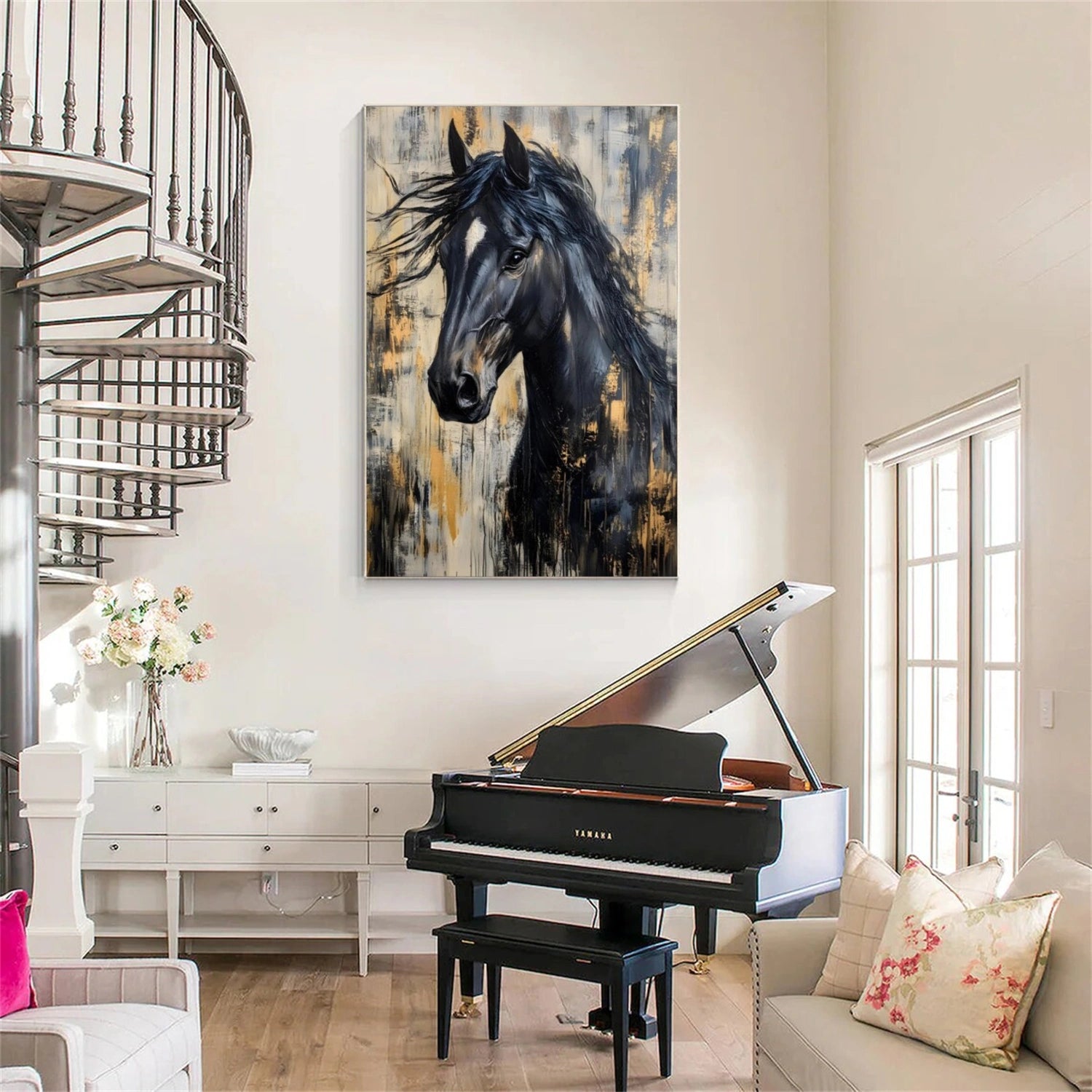 Abstract Animal Art Horse Wall Art #AT044