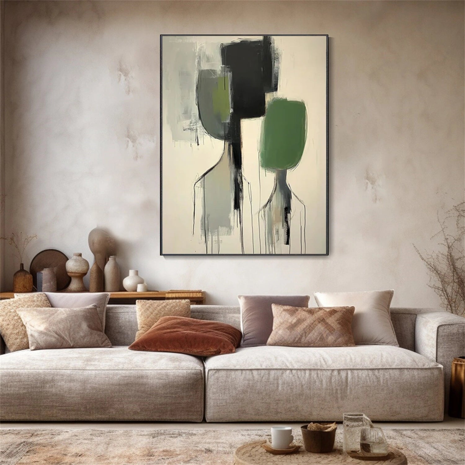 Abstract Portrait Textured Wall Art #WP010