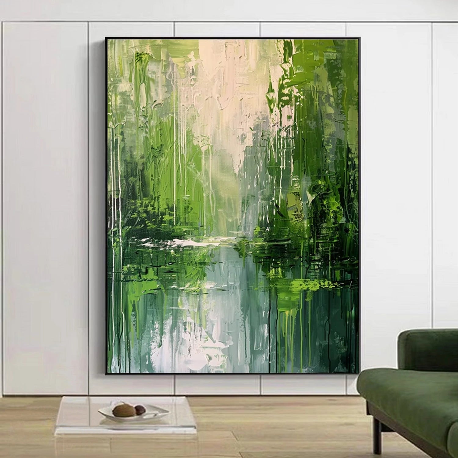 Green Tree And Flower Painting #TF082