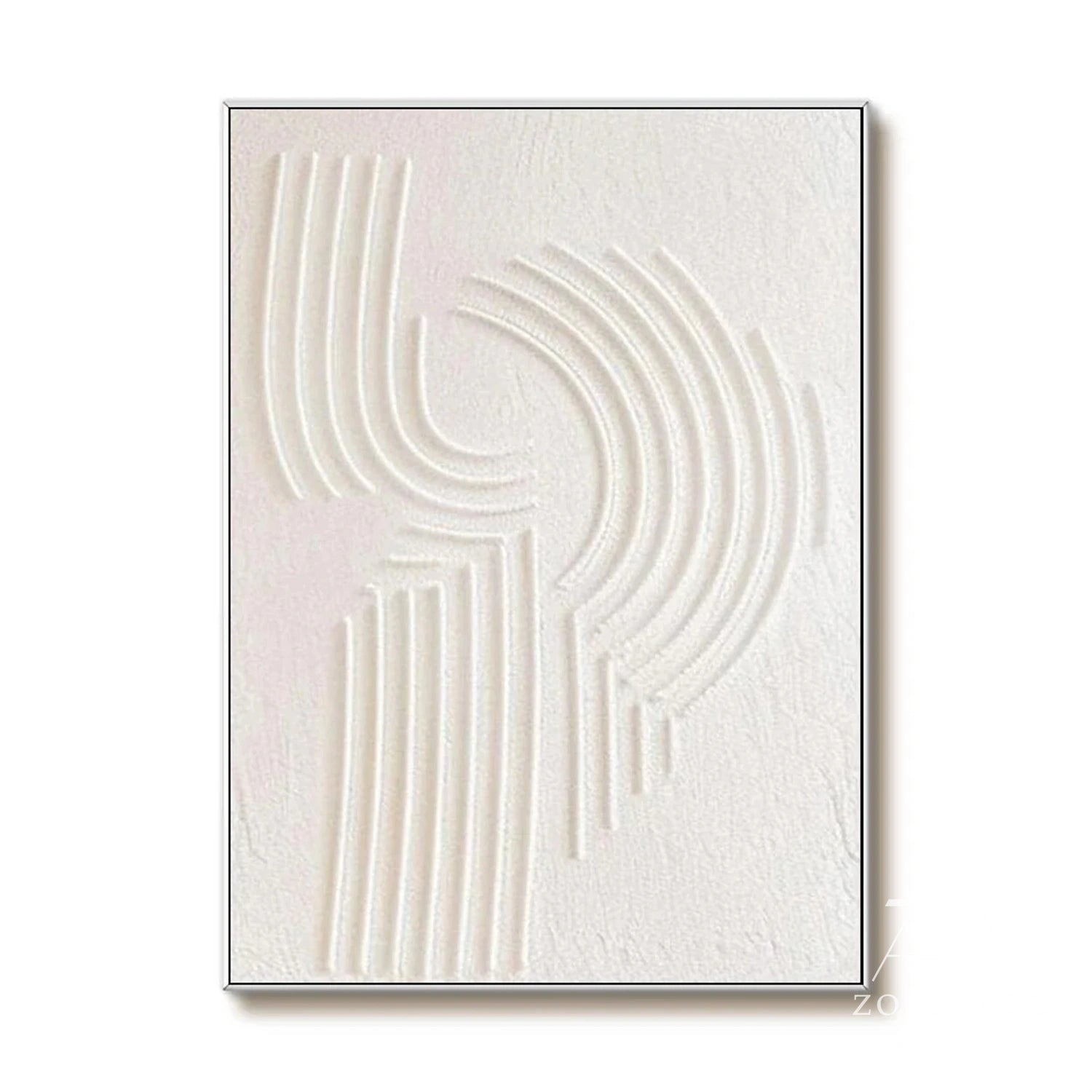 White Textured Minimalist Wall Art #WT177