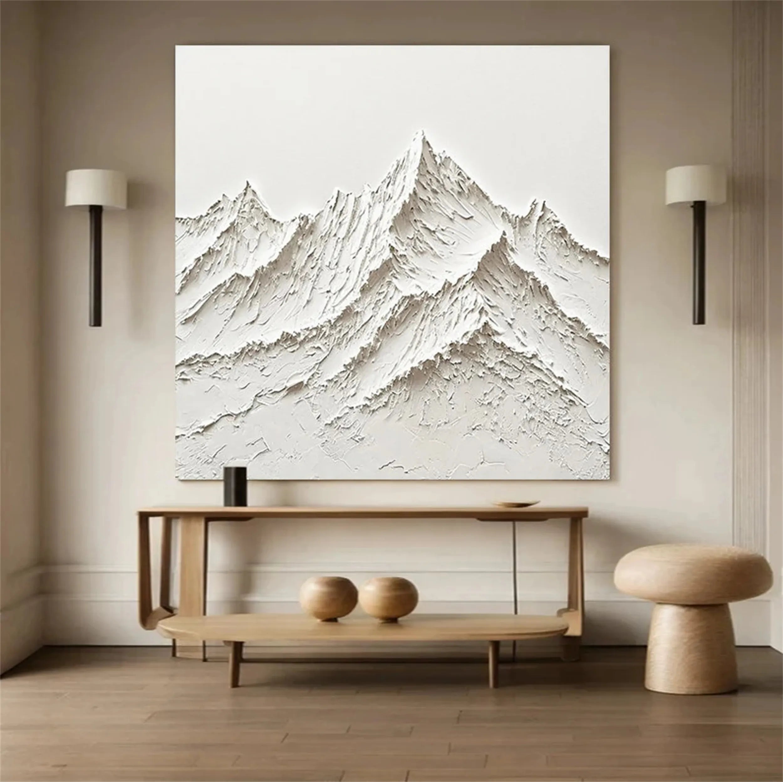 White Textured Minimalist Wall Art #WT146