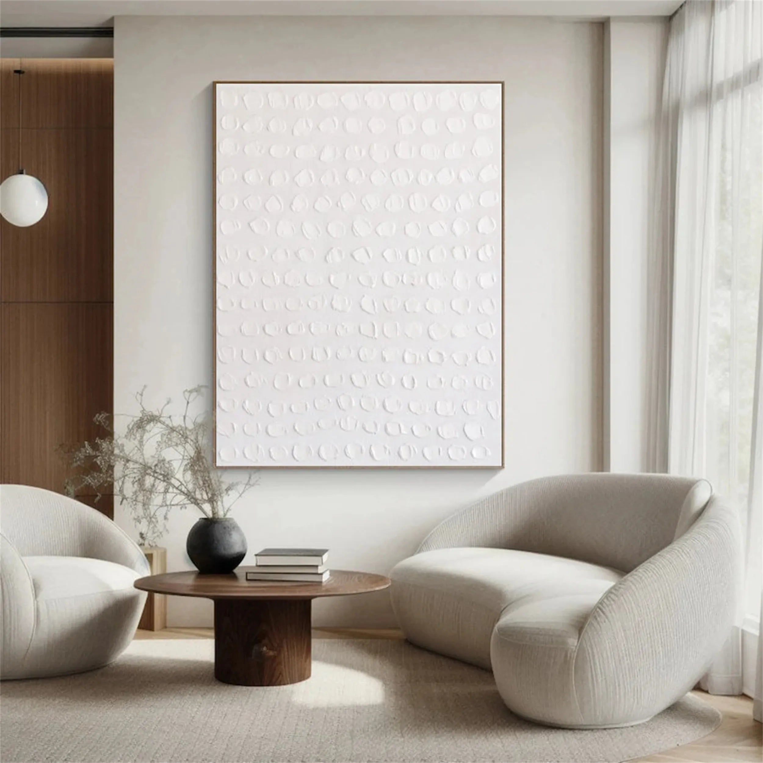 White Textured Minimalist Wall Art #WT101