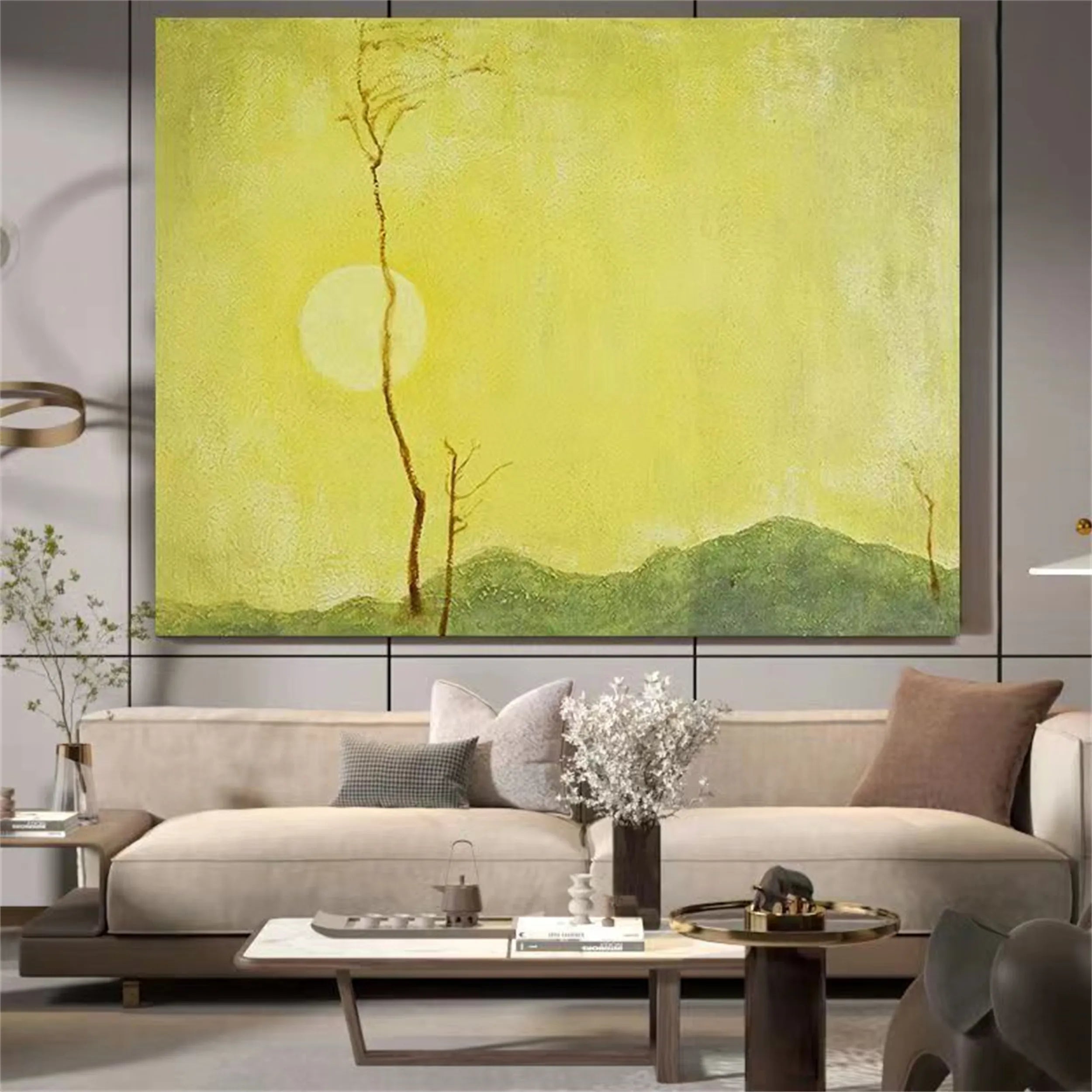 Colorful Tree And Flower Painting #TF060
