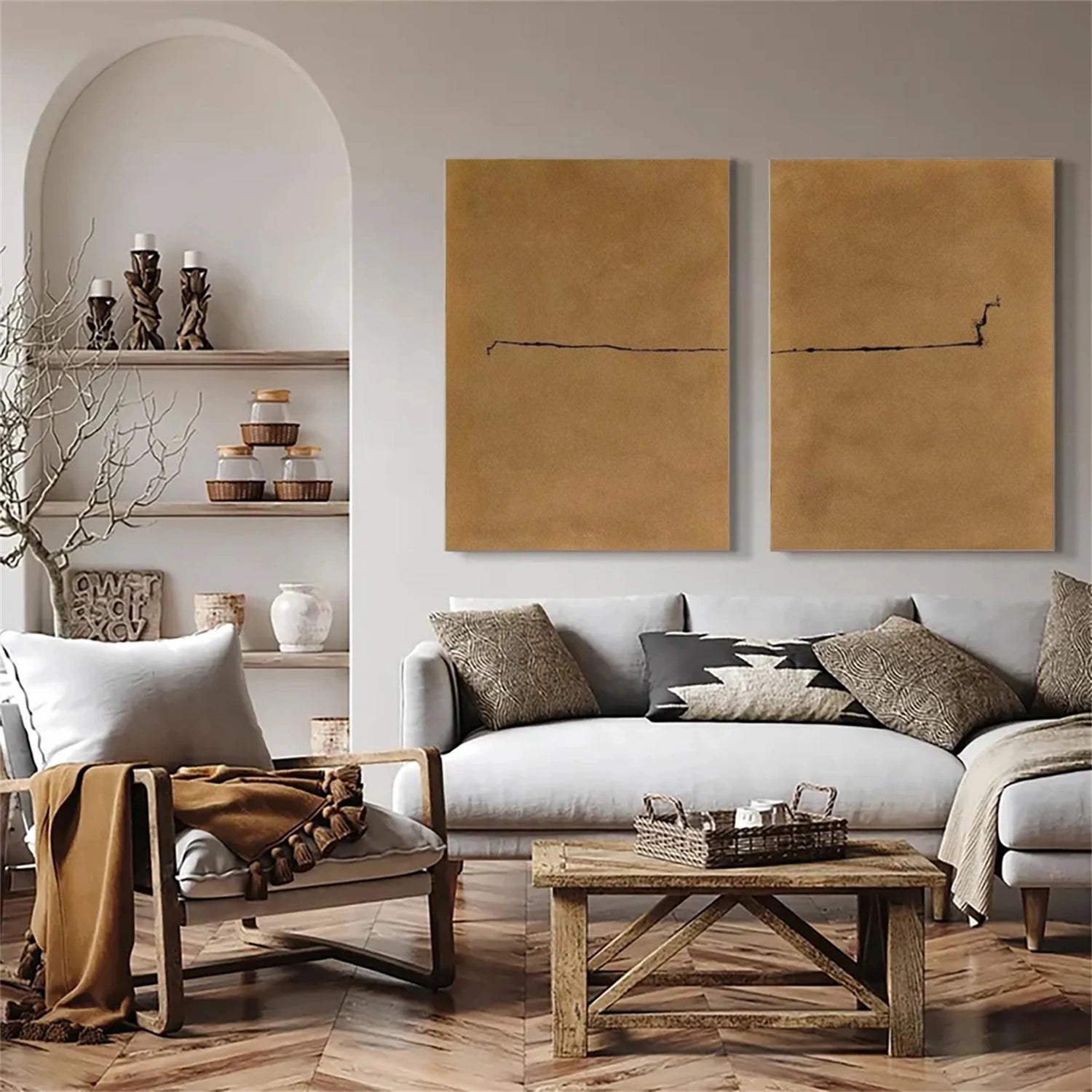 Wabi Sabi Abstract Canvas Art Set of 2 #WA257