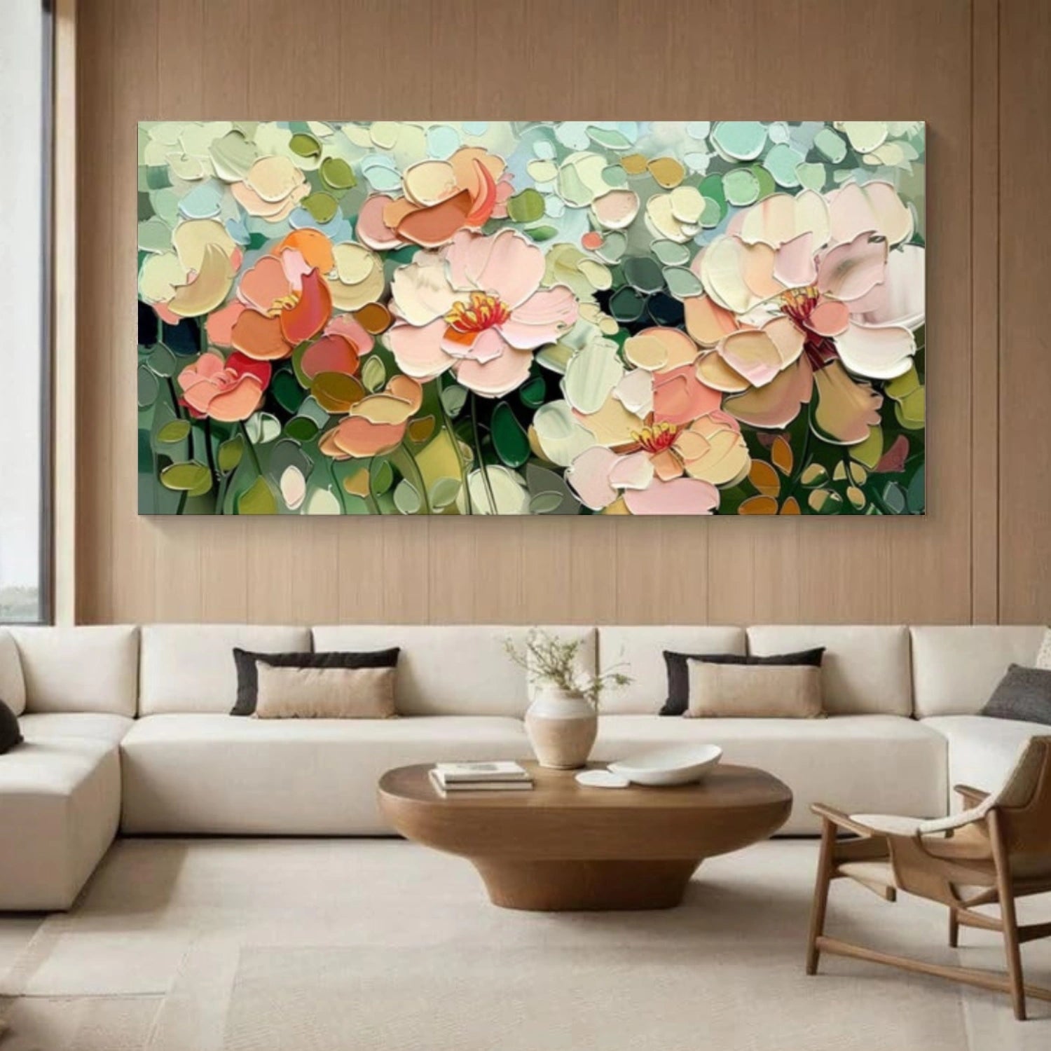 Tree And Flower Abstract Textured Wall Art #TF212