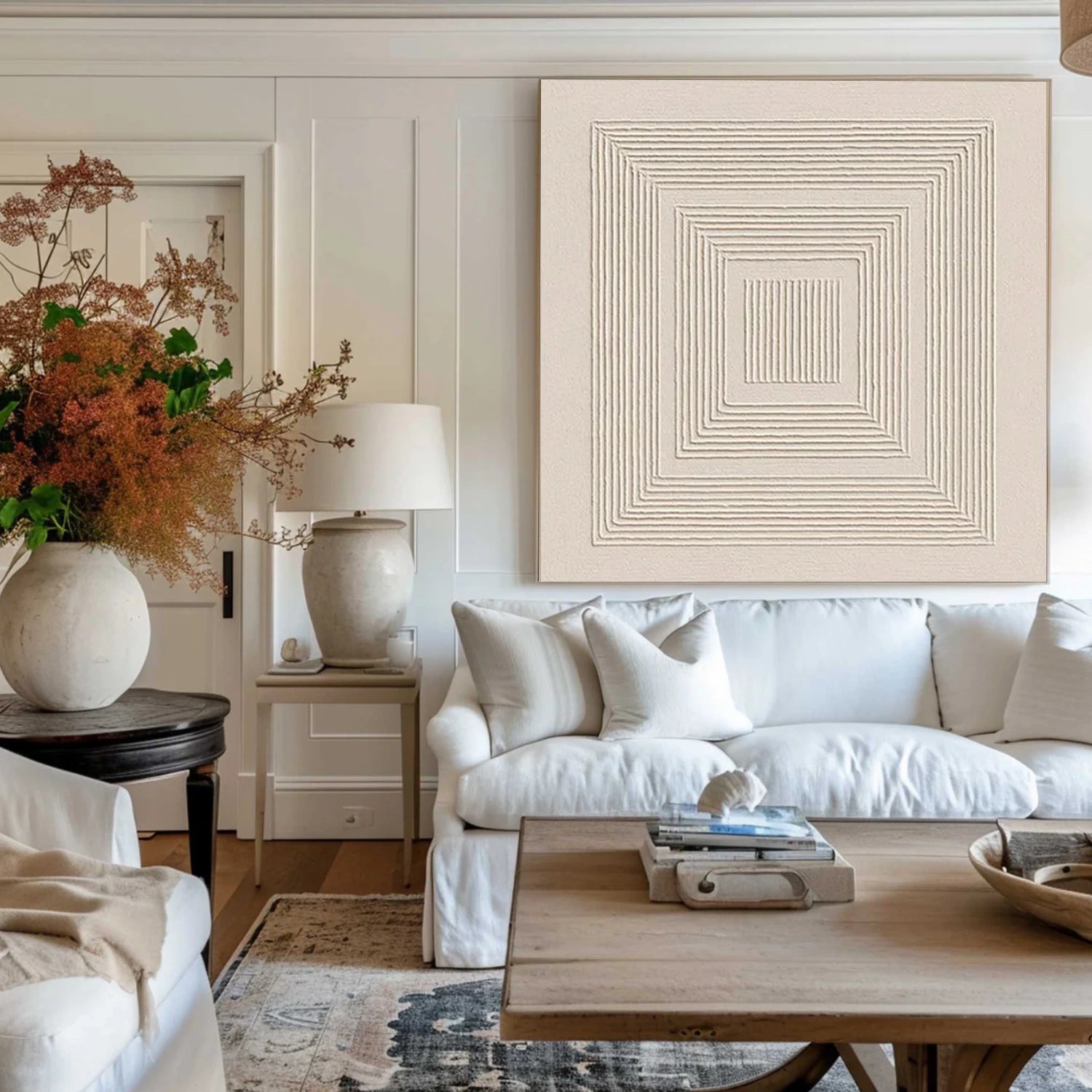 White Textured Minimalist Wall Art #WT243