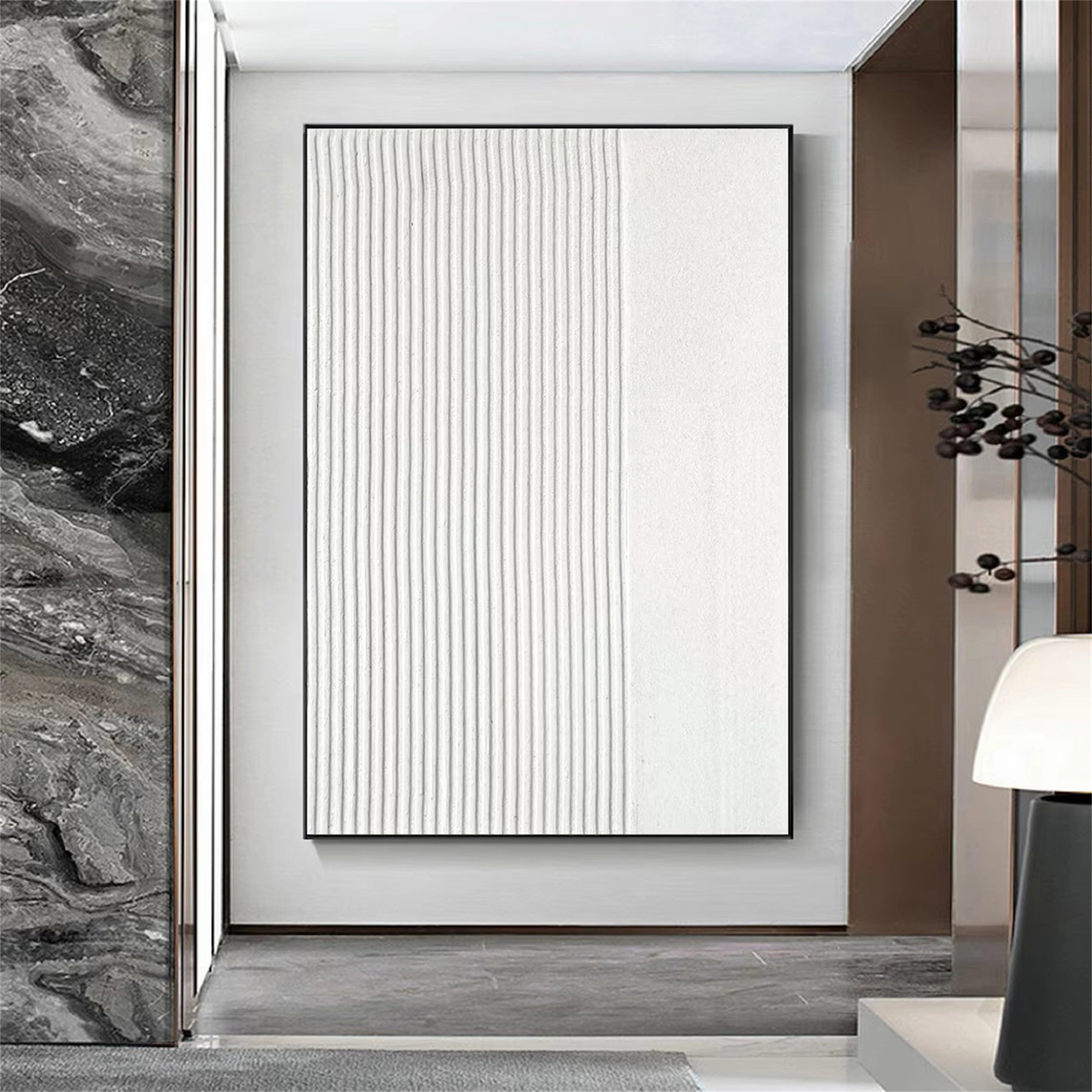 White Textured Minimalist Wall Art #WT079