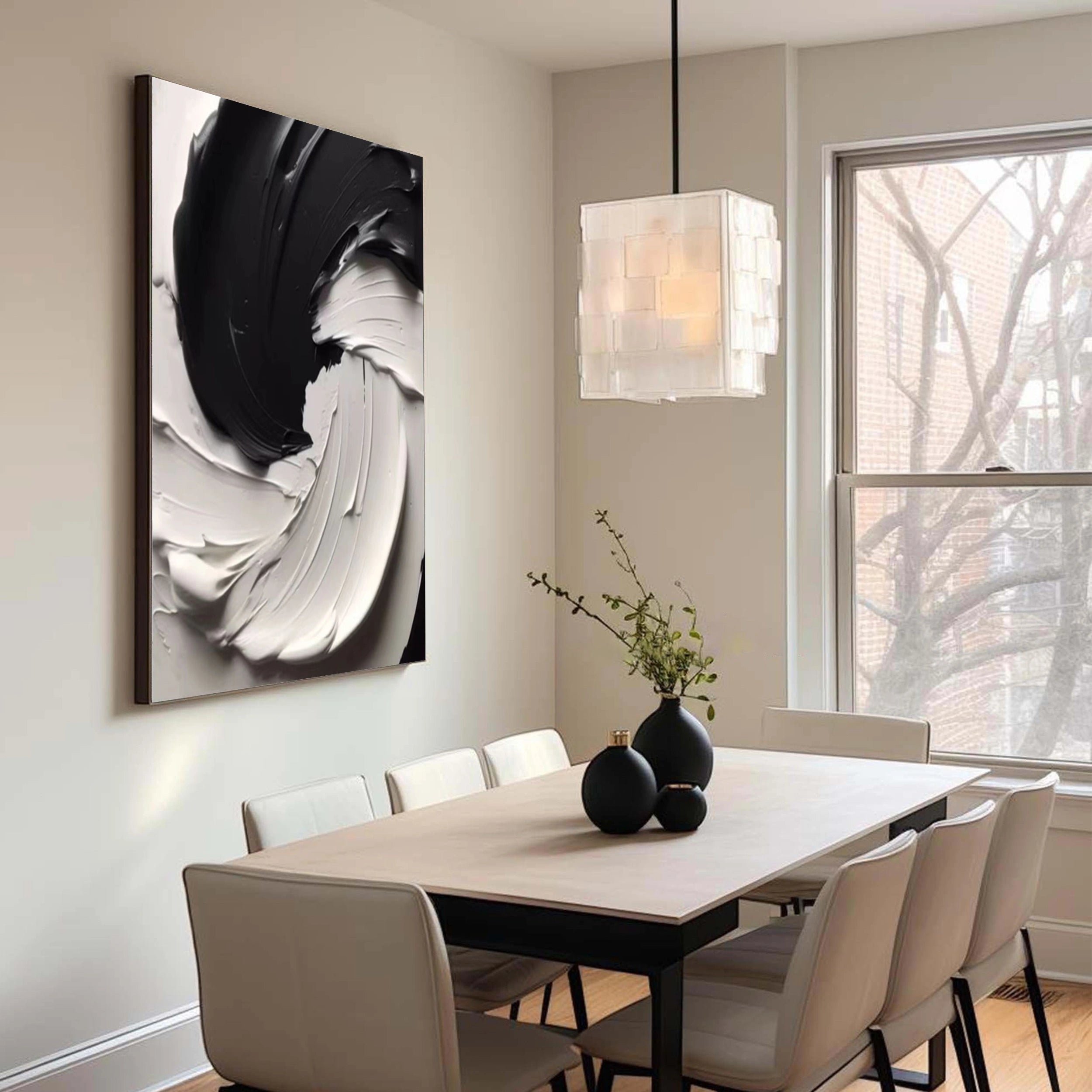 Black Textured Minimalist Wall Art #BT033