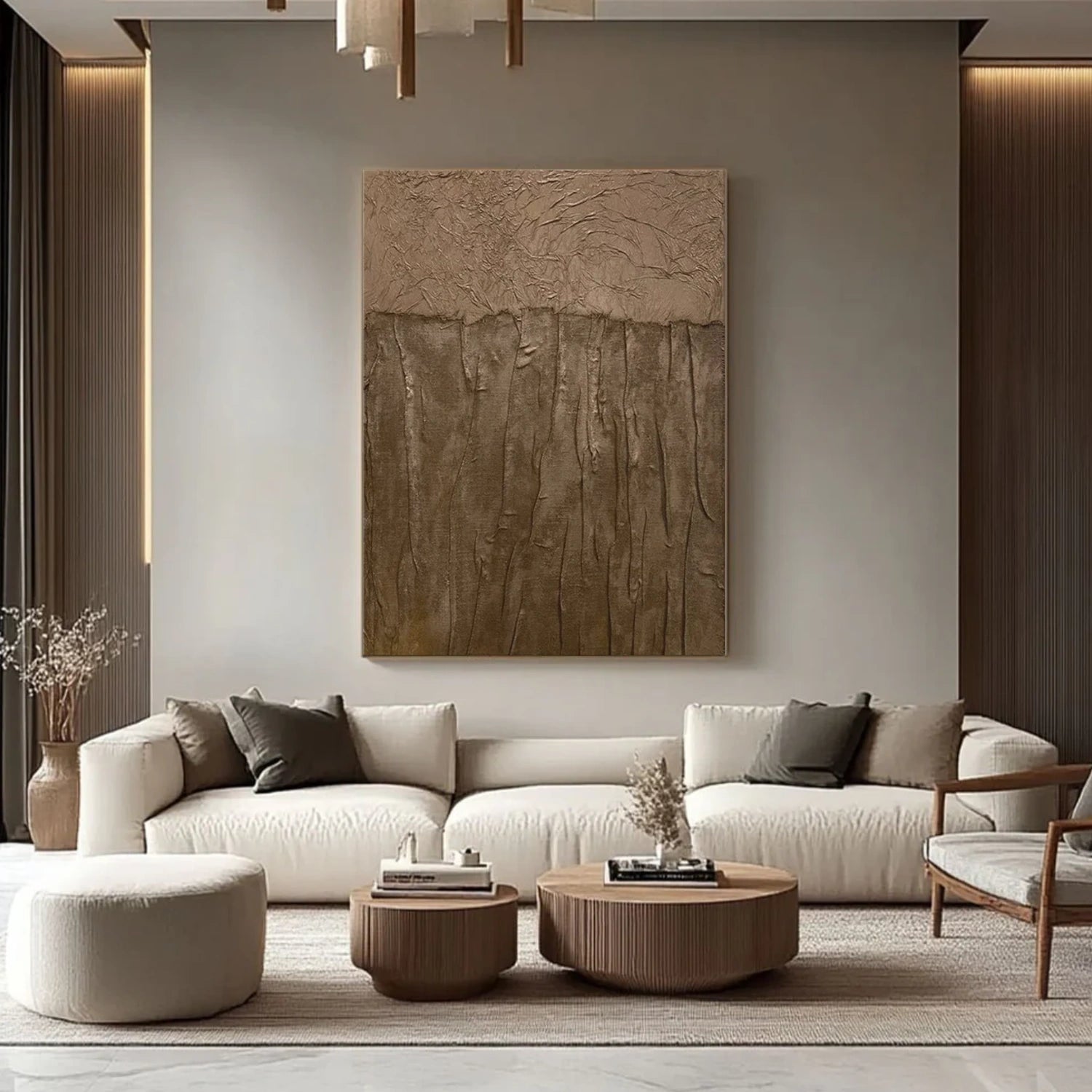 Brown Abstract Textured Wall Art #AW174