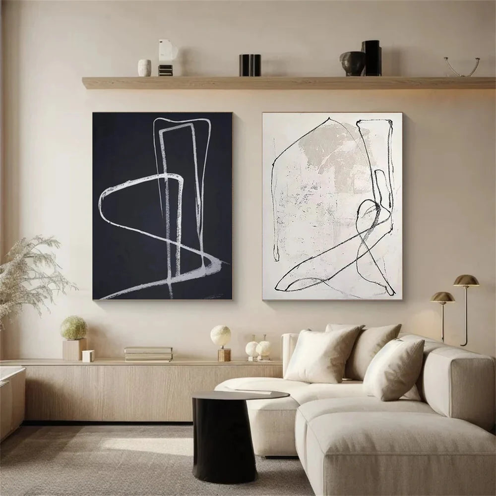 Wabi Sabi Abstract Wall Art Set of 2 #WA152